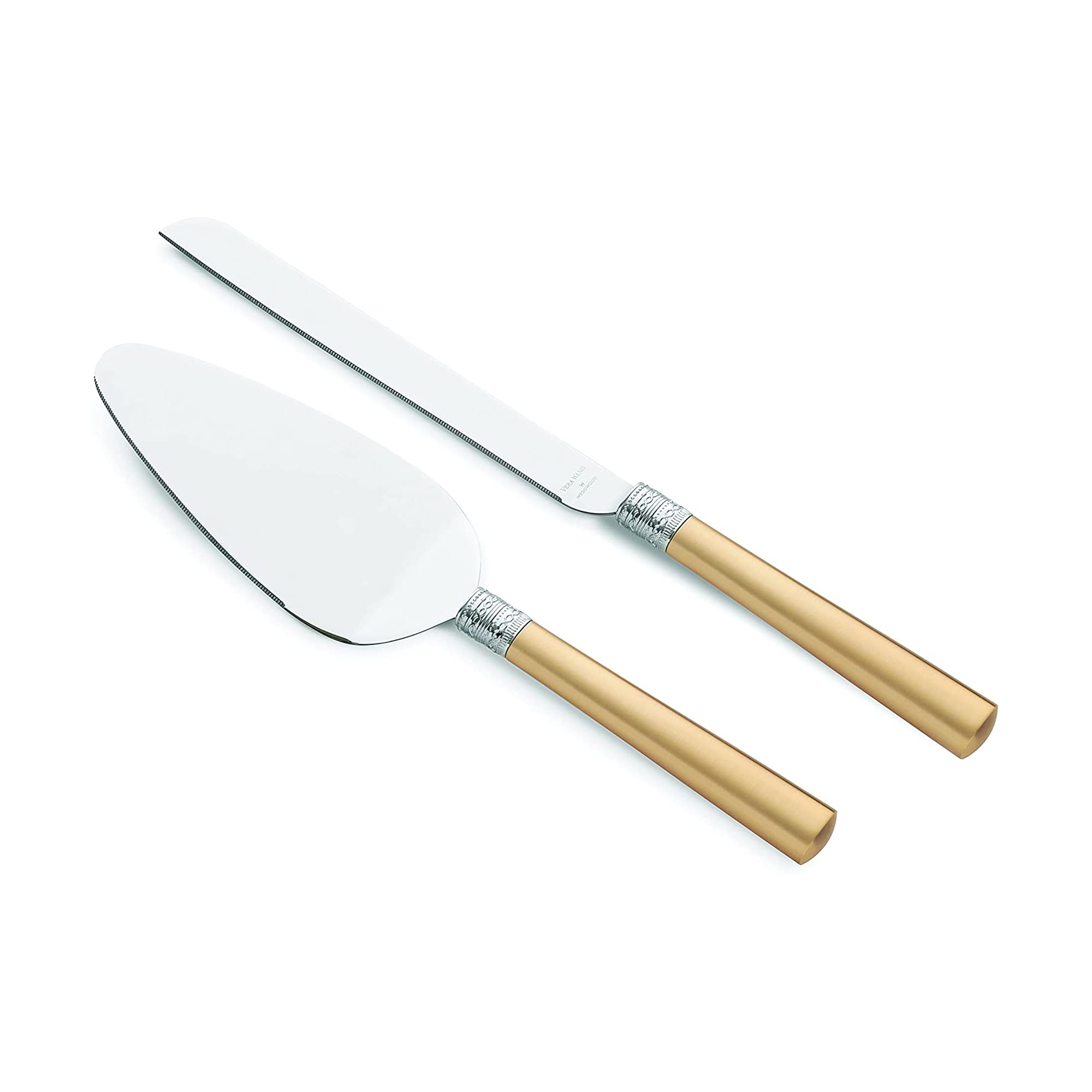 Vera Wang With Love Gold Personalized Wedding Cake Knife and Server Set - Custom Engraved Bridal Cake Cutting Gift for Bride & Groom | Perfect for Wedding Ceremonies, Anniversary Celebrations and Romantic Gift Giving