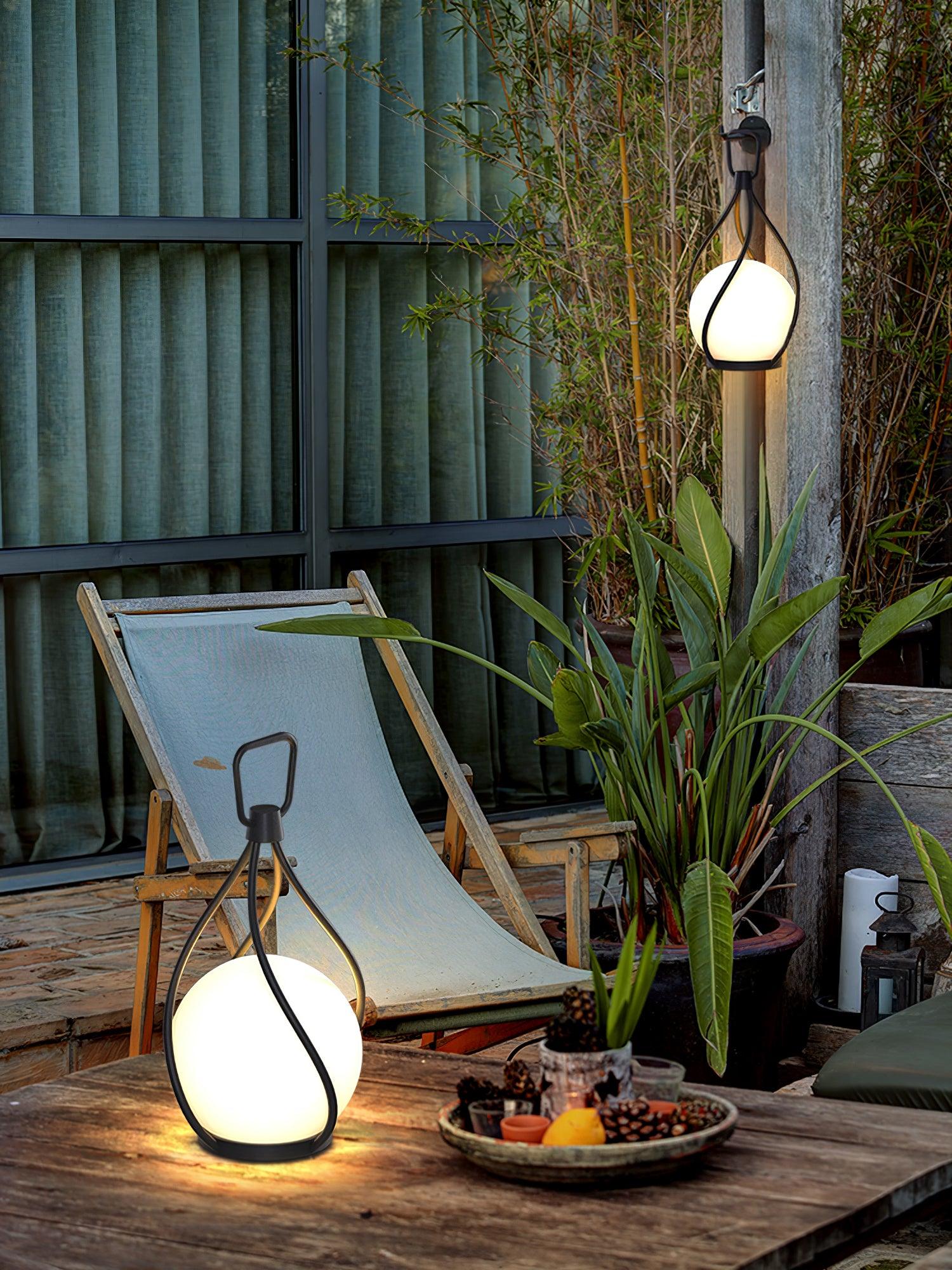 Eclisse Orb Lantern - Rechargeable LED Table Lamp for Indoor & Outdoor Use - Perfect for Camping, Patio, and Home Decor
