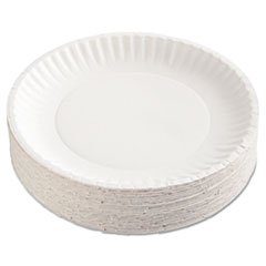 (6 Pack Value Bundle) AJMCP9GOEWH 9-Inch White Coated Paper Plates - Round Disposable Plates, 100 Count per Pack - Perfect for Parties, BBQs, Picnics & Family Gatherings