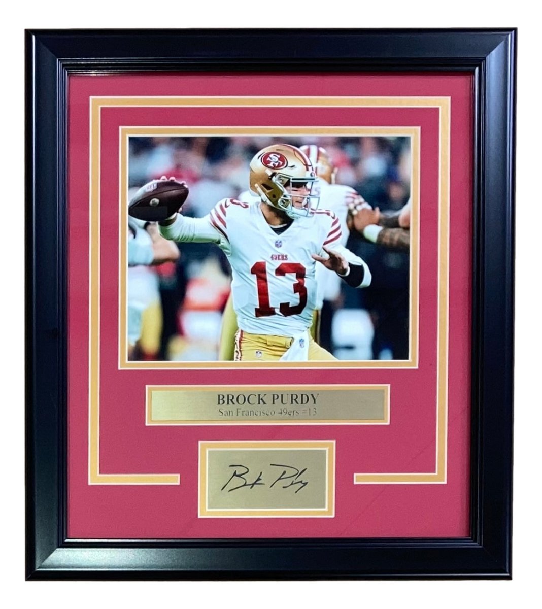 Brock Purdy Autographed 8x10 Photo - San Francisco 49ers NFL Memorabilia with Laser Engraved Signature - Perfect for Sports Fans, Man Cave Decor, and Football Gift Ideas