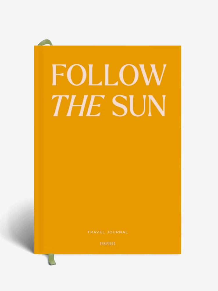 Premium Papier Travel Journal - Follow the Sun | Leather Bound Notebook for Vacation, Adventure & Memory Keeping | Perfect Travel Gift for Writers & Explorers