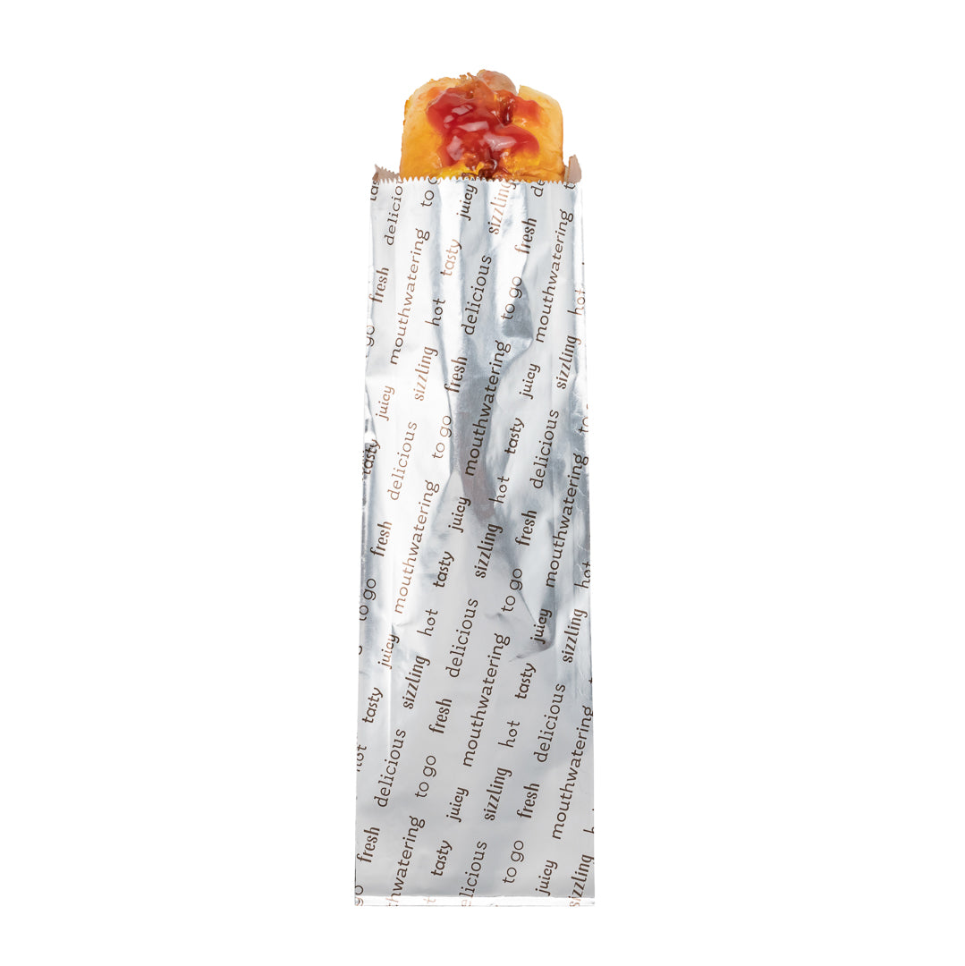 Premium Large Hot Dog Foil Bags - 3.75