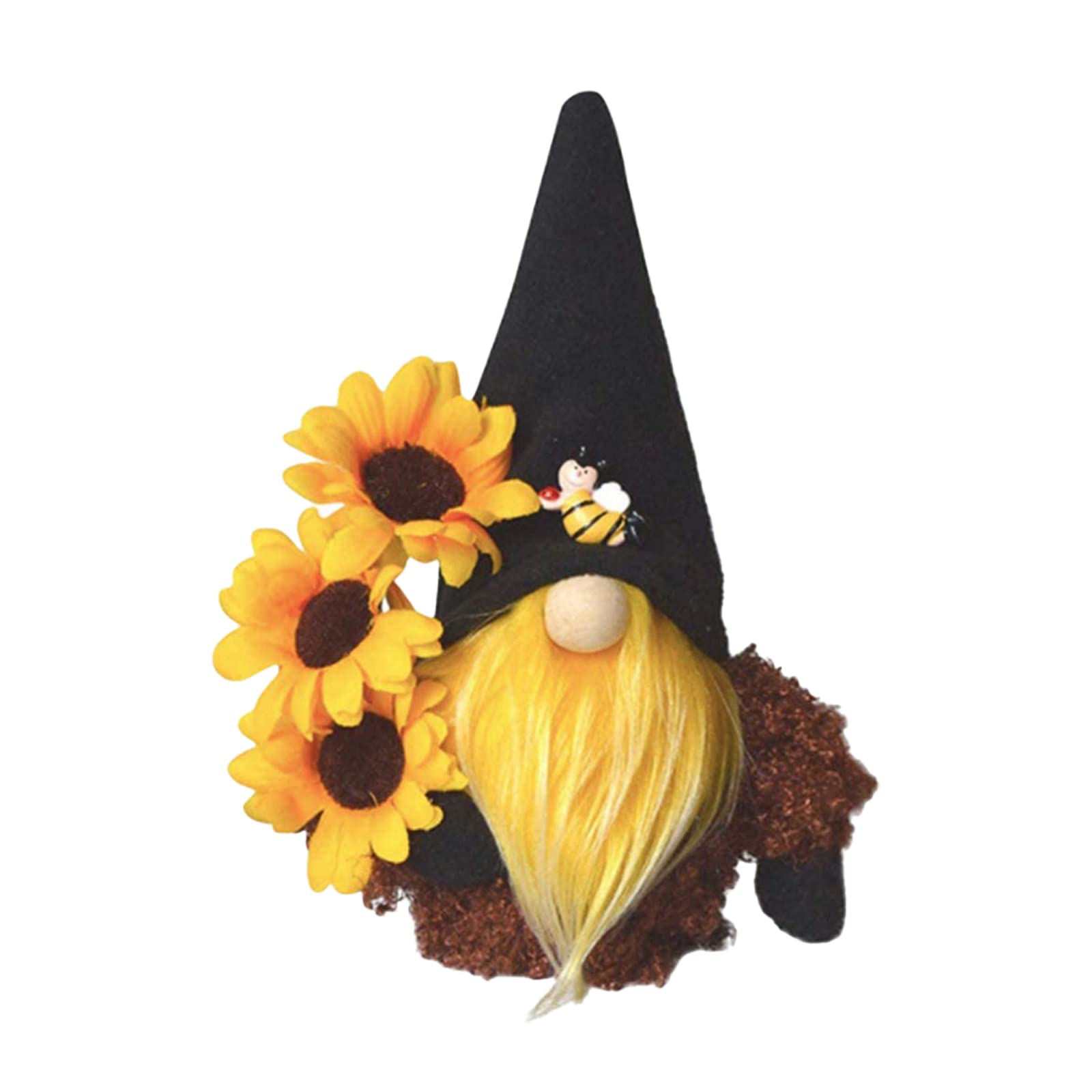 Handmade Faceless Gnome Plush Decor - Sunflower Themed Easter & Spring Summer Home Office Festival Ornaments (Black, Yellow, Green) | Perfect for Seasonal Decor, Gift Giving & Cozy Interior Design