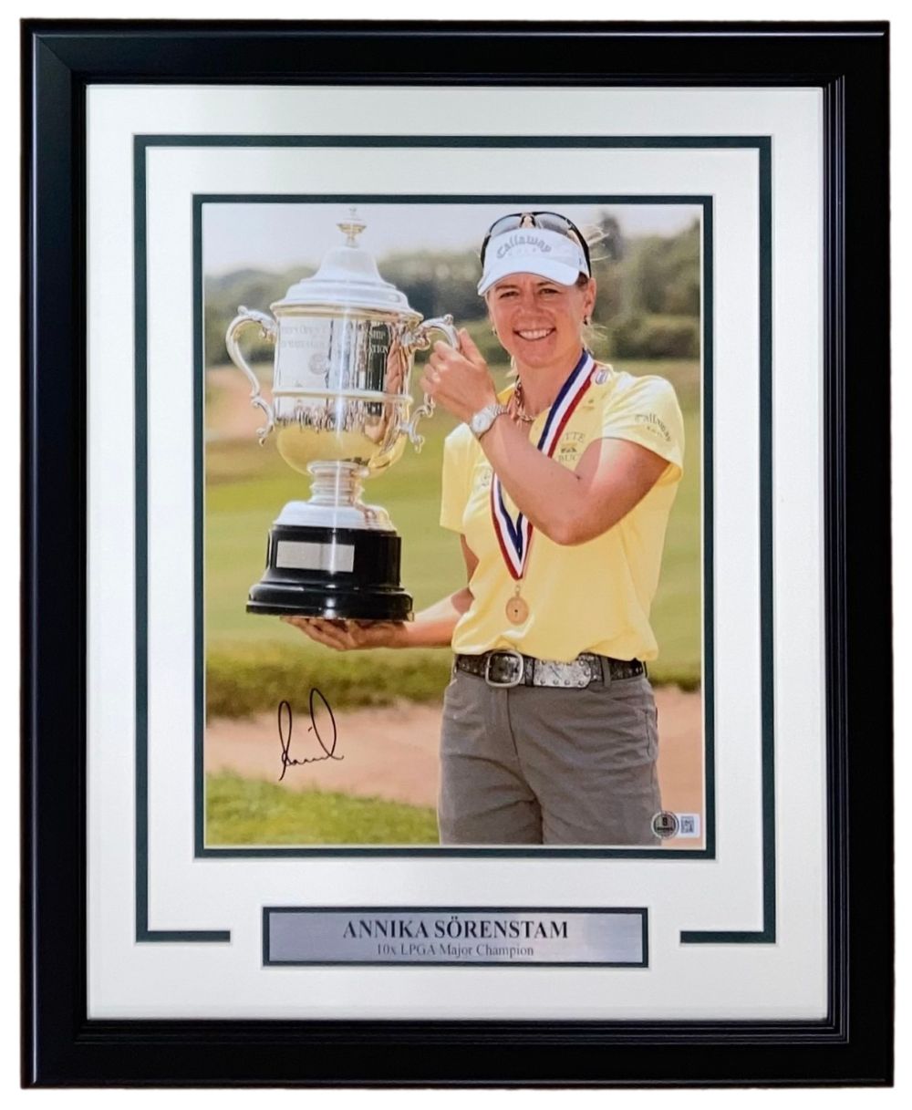 Annika Sorenstam Autographed Framed 11x14 LPGA Golf Photo - Collectible Memorabilia for Golf Fans & Sports Enthusiasts - Perfect for Home, Office, or Man Cave Decor