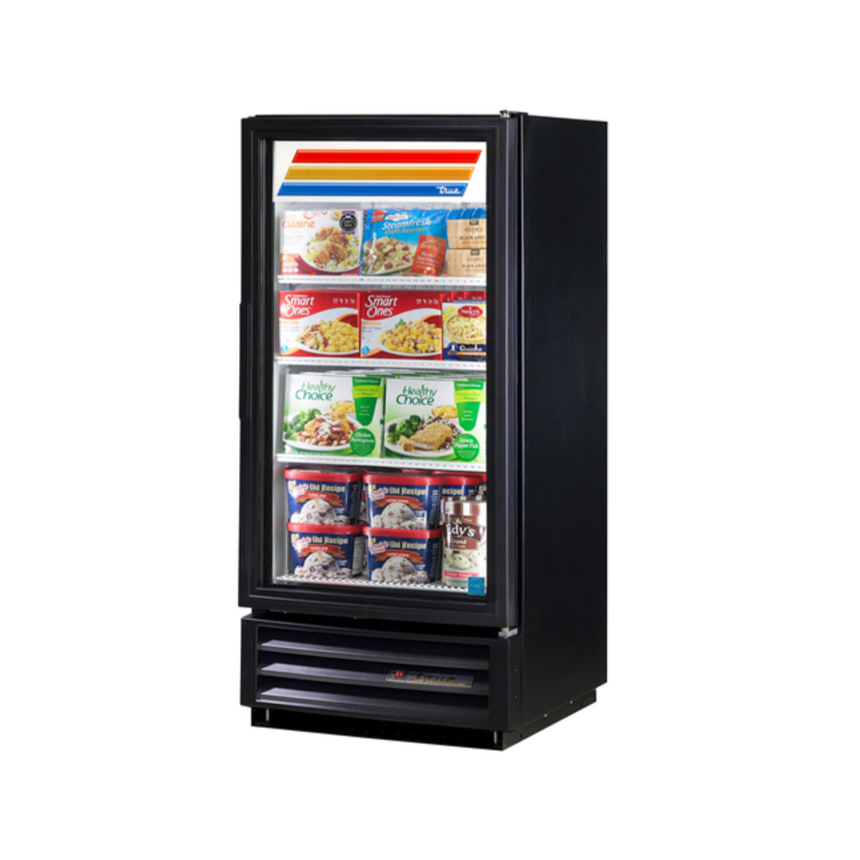 True 25 Merchandising Freezer with 1 Glass Door - GDM 10F Commercial Refrigerator for Restaurants, Cafes & Convenience Stores - Energy Efficient Glass Door Freezer for Ice Cream & Frozen Food Display