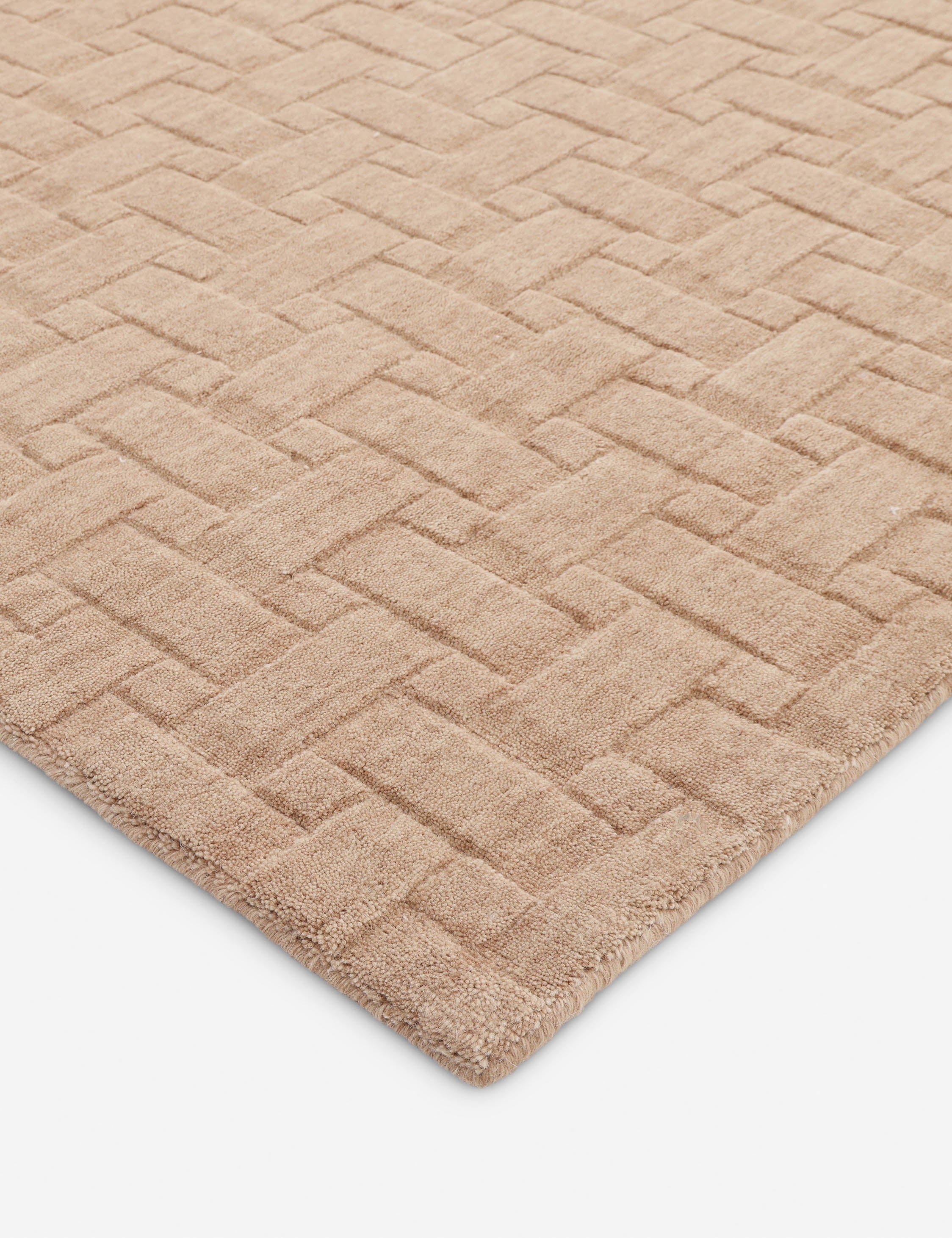 Brena Hand Loomed Wool Blend Area Rug - Soft & Durable Non-Slip Living Room Carpet for Bedroom, Office & Home Decor
