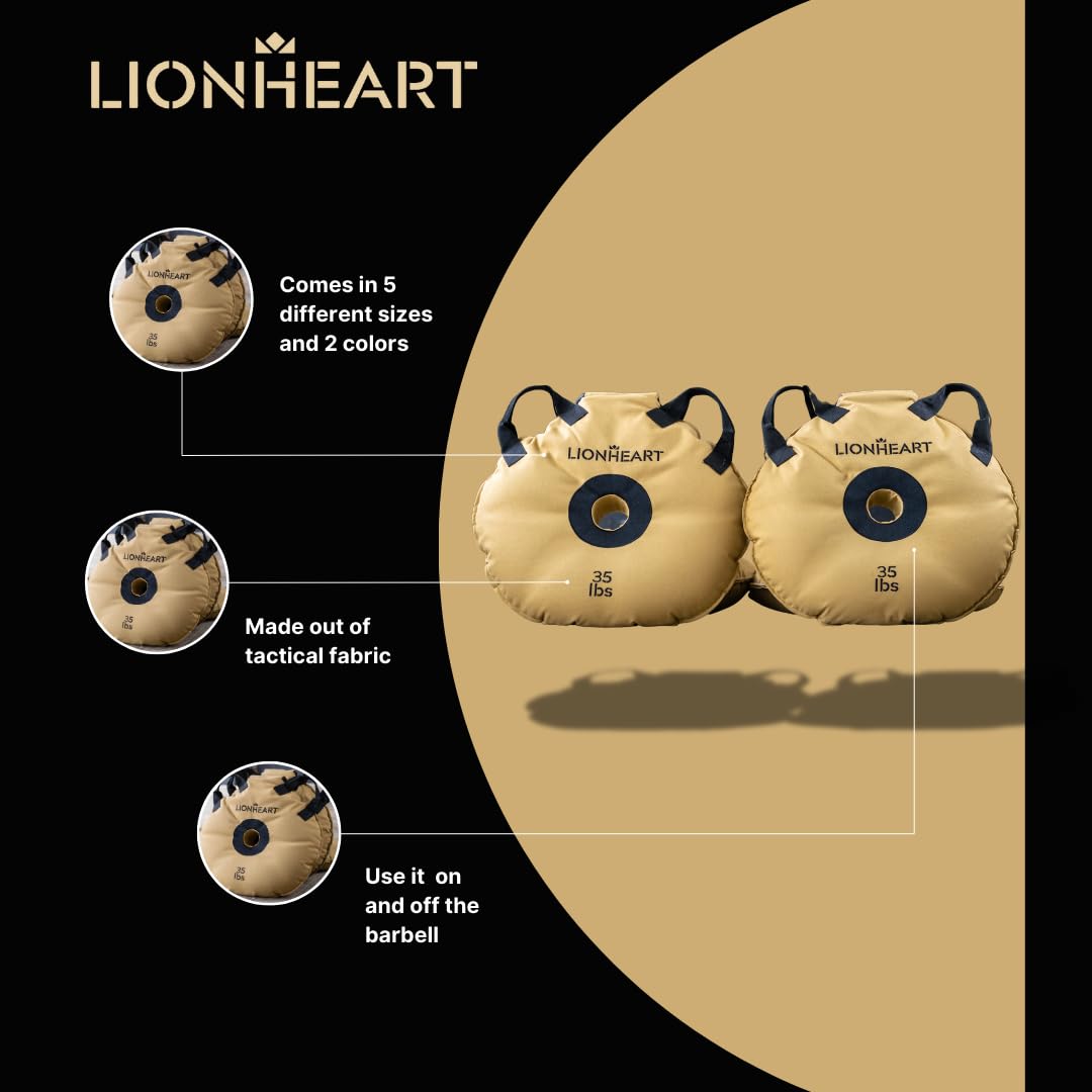 Lionheart Sand Bag Weight Plates Set - Unfilled 10, 15, 25, 35, 45 lb Workout Sandbags for Home Gym & Travel Fitness Training | Perfect for CrossFit, Strength Training & Outdoor Workouts