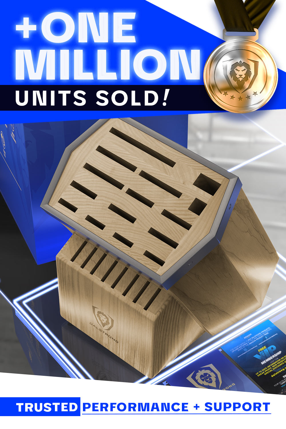 Premium Universal Knife Block with 23 Slots - Dalstrong © | Perfect for Kitchen Organization & Knife Storage