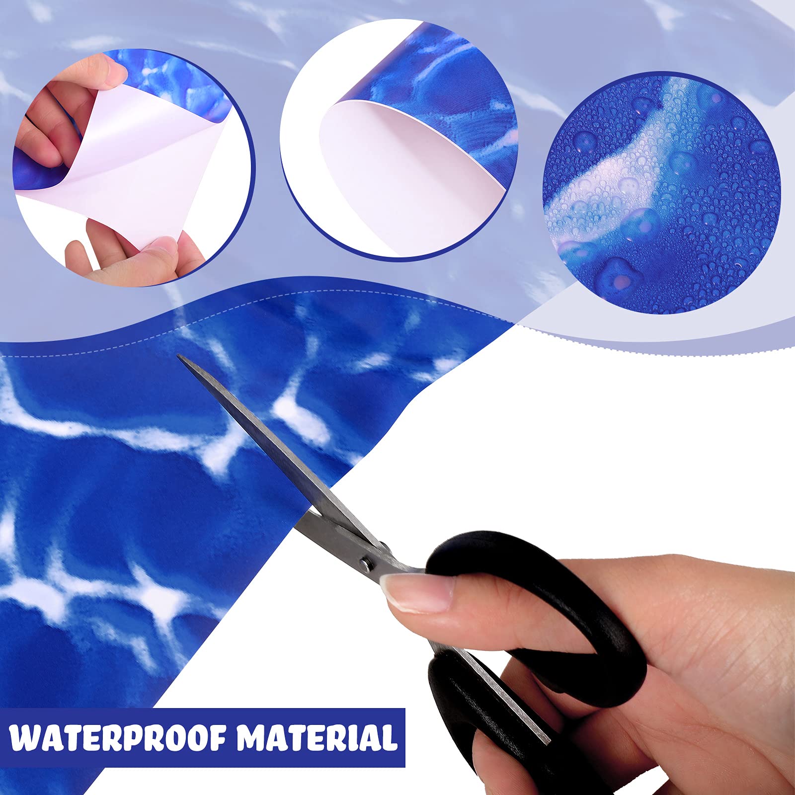 Nuanchu Self-Adhesive PVC Pool Liner Repair Patch - 12 x 80 Inch Blue Vinyl Patch for Swimming Pools, Inflatable Boats, Hot Tubs & Water Slides - Heavy Duty Waterproof Repair Solution