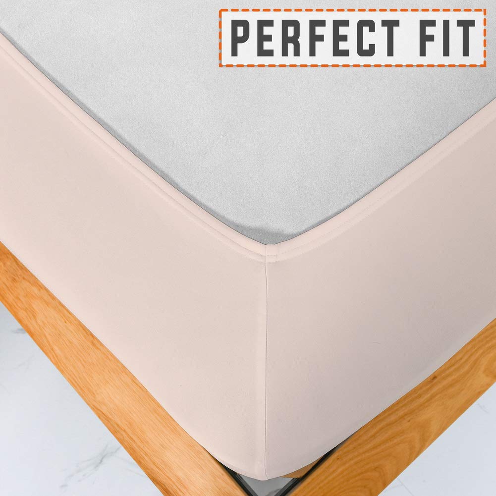 Premium Twin Six Bed Box Spring Cover & Mattress Protector Encasement - Full/Full XL Size Linen Bed Skirt for Modern Bedroom Decor | Fits Standard & Adjustable Beds | Dust & Allergen Protection