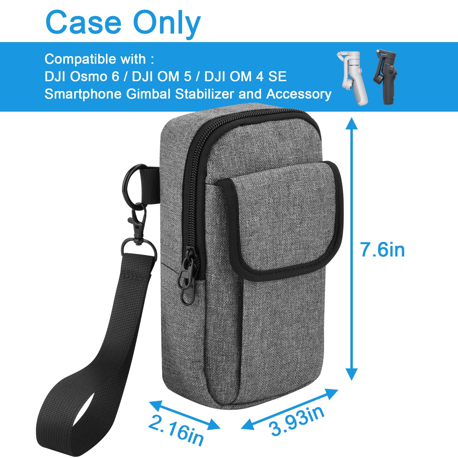DJI Osmo 6/5/4 SE Travel Belt Case - Portable Storage with Belt Keeper for Smartphone Gimbal - Outdoor Vlogging