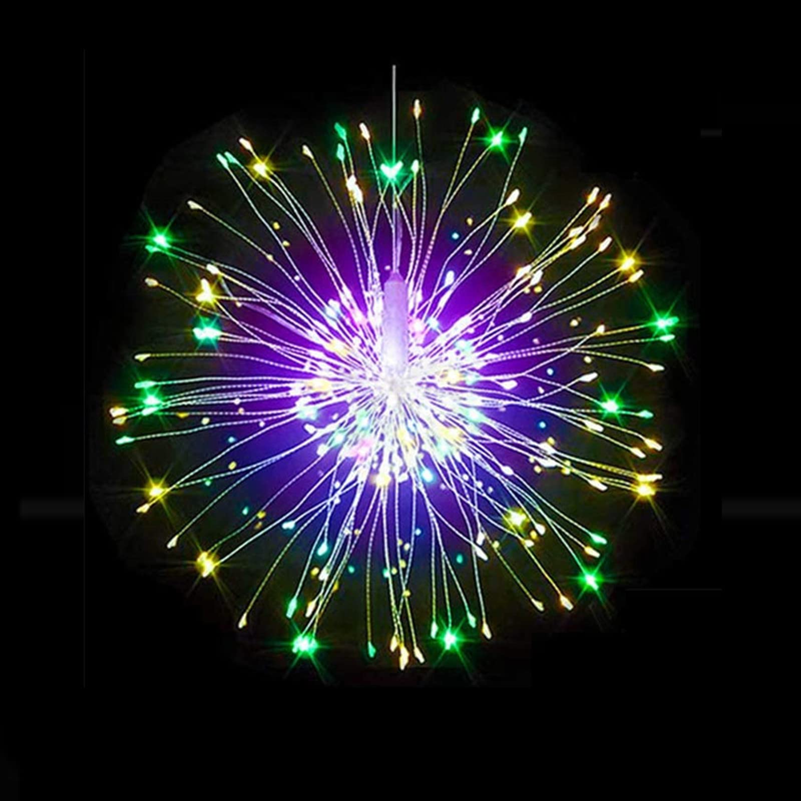 FOOING 1 Pack Firework Lights - LED Copper Wire Starburst String Lights with 8 Modes & Remote - Battery Operated Fairy Lights for Wedding, Christmas, Party, Patio, Garden Decor - Indoor/Outdoor Decorative Hanging Lights for Festive Atmosphere & Romantic Ambiance