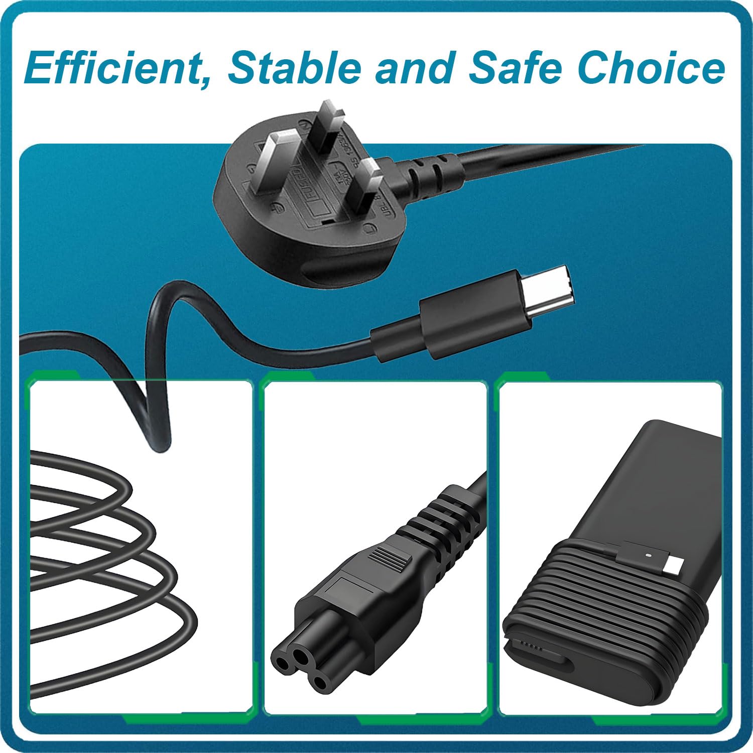 130W USB C Laptop Charger for Dell XPS 15/17, Precision & Latitude Series | Fast Charging AC Adapter Power Cord | Perfect for Home, Office & Travel Use