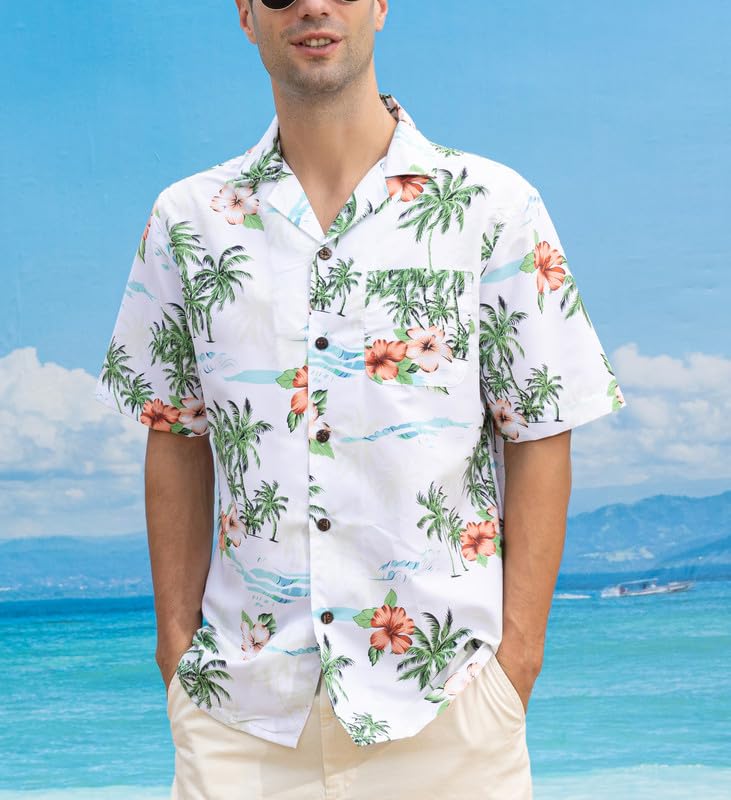 Stylish Rayon Hawaiian Shirts for Men | Breathable Short Sleeve Aloha Shirts with Front Pocket | Perfect for Beach Vacations, Summer Parties & Tropical Getaways