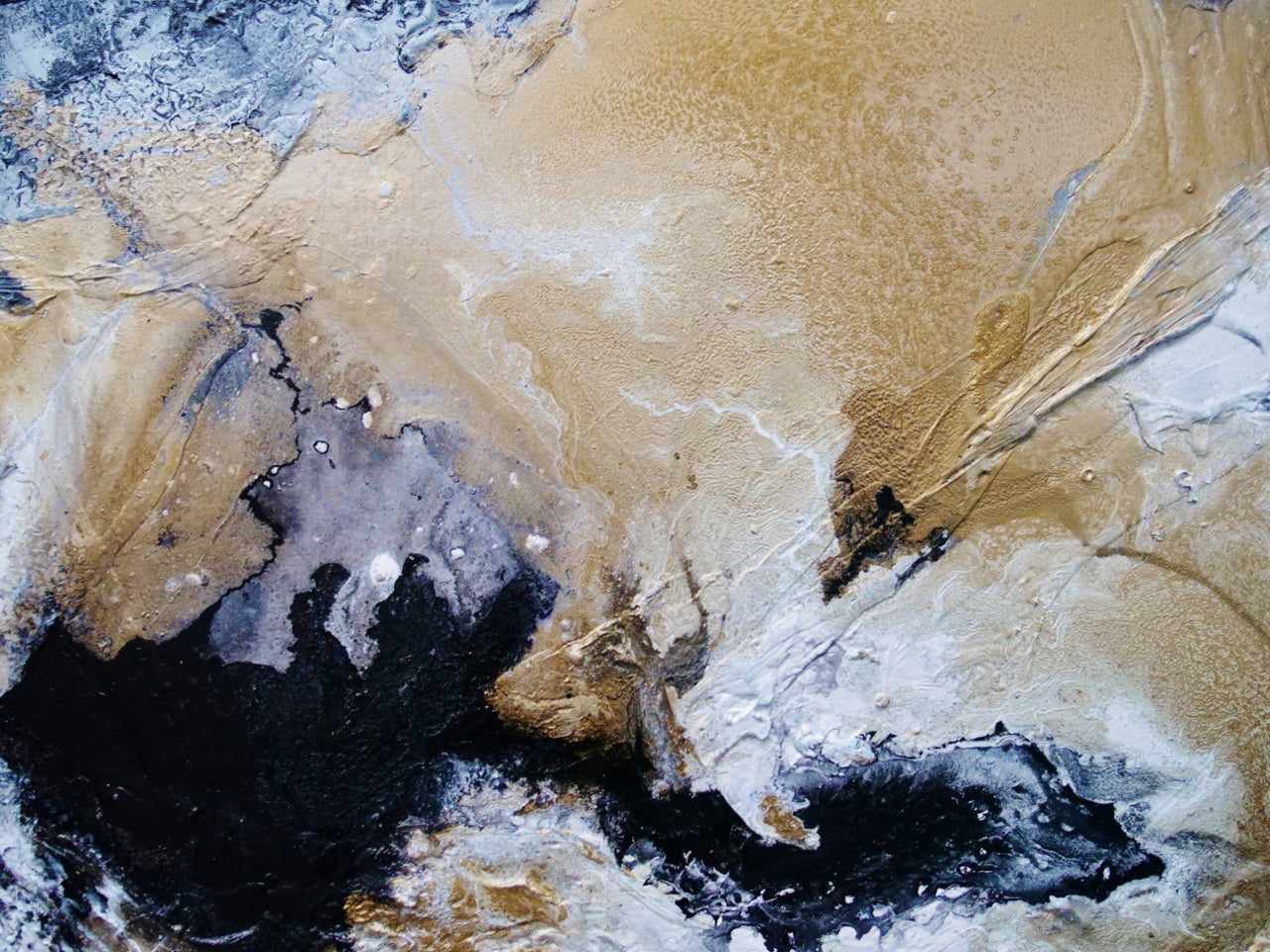 190cm x 100cm Black Gold White Textured Abstract Canvas Painting - Modern Wall Art for Living Room, Bedroom & Office Decor - Golden Saturation Design