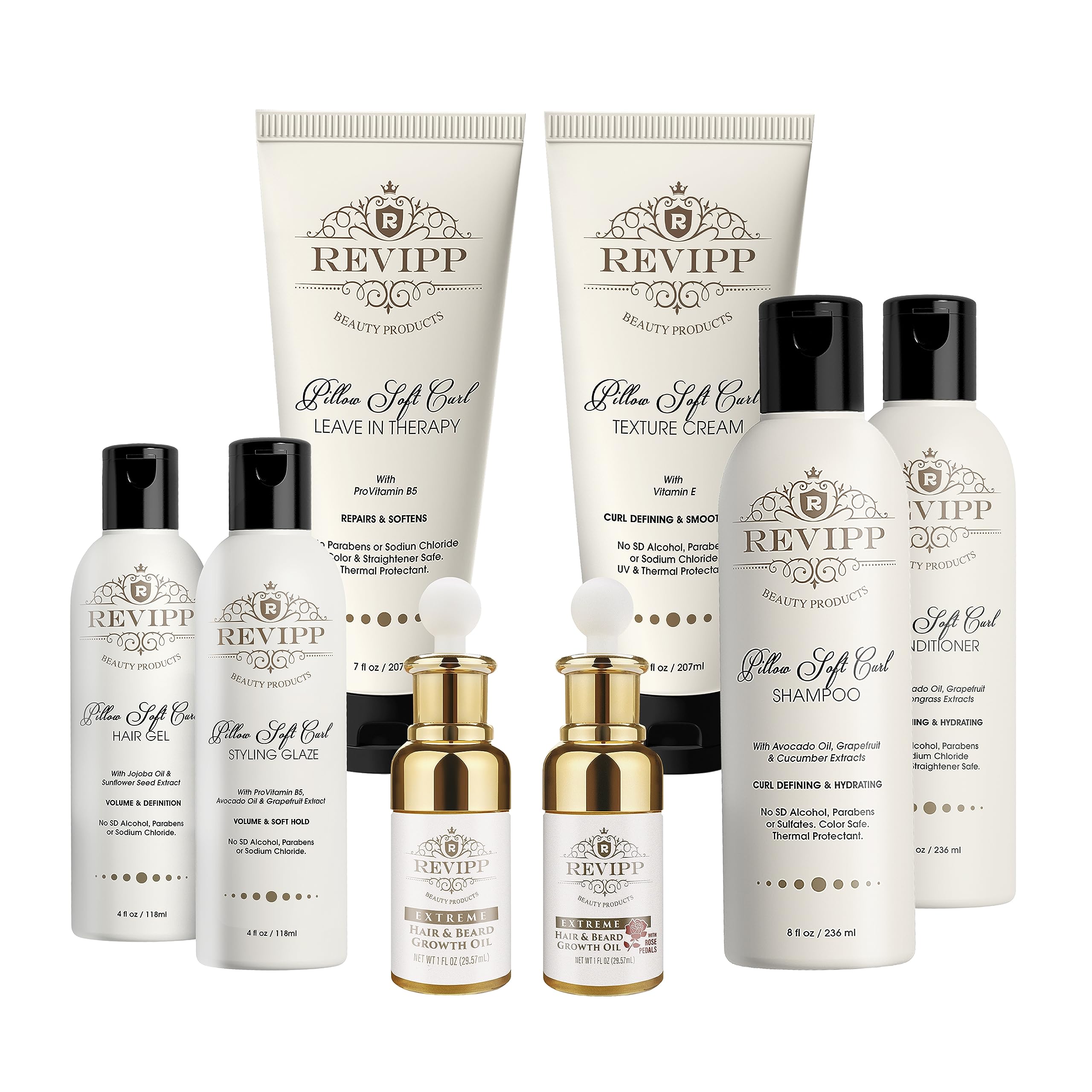 REVIPP Ultimate Hair Care: All-in-One Texture Cream, Conditioner, Hair Gel, Styling Glaze, Shampoo & Leave-In Treatment - Multi-Benefit Hair Therapy for Healthy, Shiny & Beautiful Hair - Perfect for Daily Styling, Salon Results at Home & Frizz Control