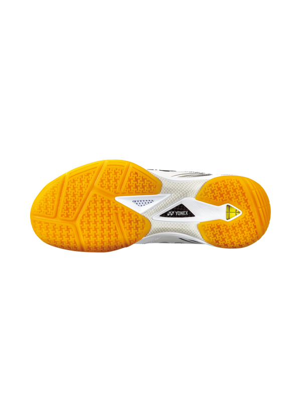Yonex Power Cushion 65 Z3 Wide Badminton Shoes for Men & Women - White/Orange - Comfortable Court Shoes for Badminton, Tennis & Indoor Sports