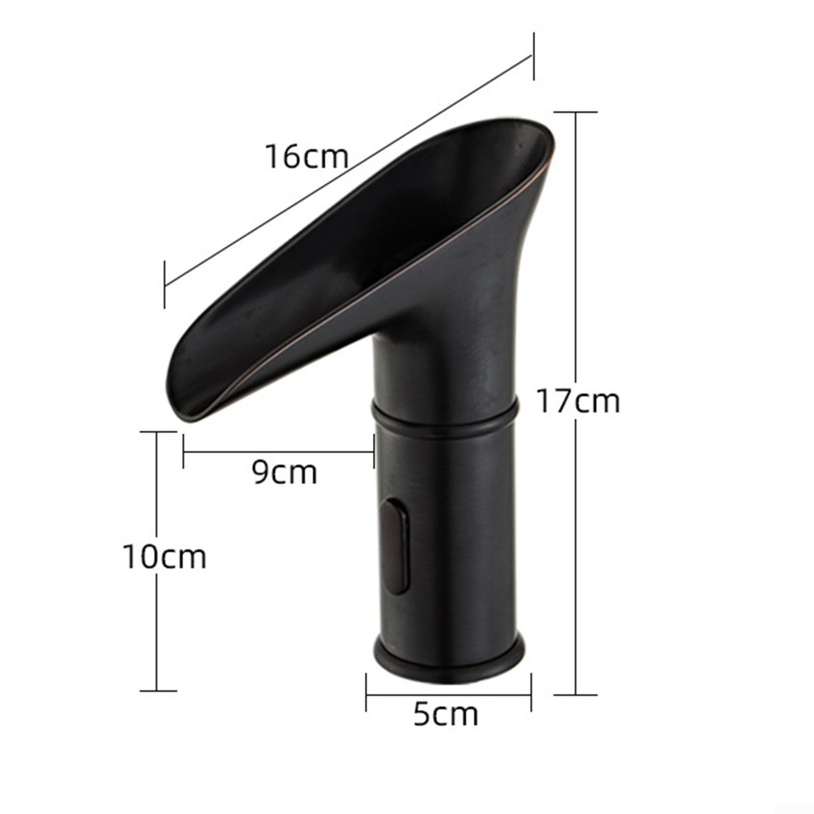 Automatic Touchless Infrared Sensor Bathroom Sink Faucet - Black Waterfall Spout with Hot/Cold Water Mixer for Modern Home, Hotel & Public Restrooms (Easy Installation & Water Saving)