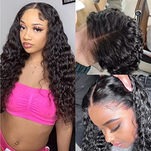 26 Inch Lace Front Wigs Human Hair Water Wave 13x4 Lace Frontal Wig - Pre Plucked with Baby Hair 100% Brazilian Virgin Hair for Black Women (150% Density, Natural Color) - Perfect for Daily Wear, Cosplay & Special Occasions