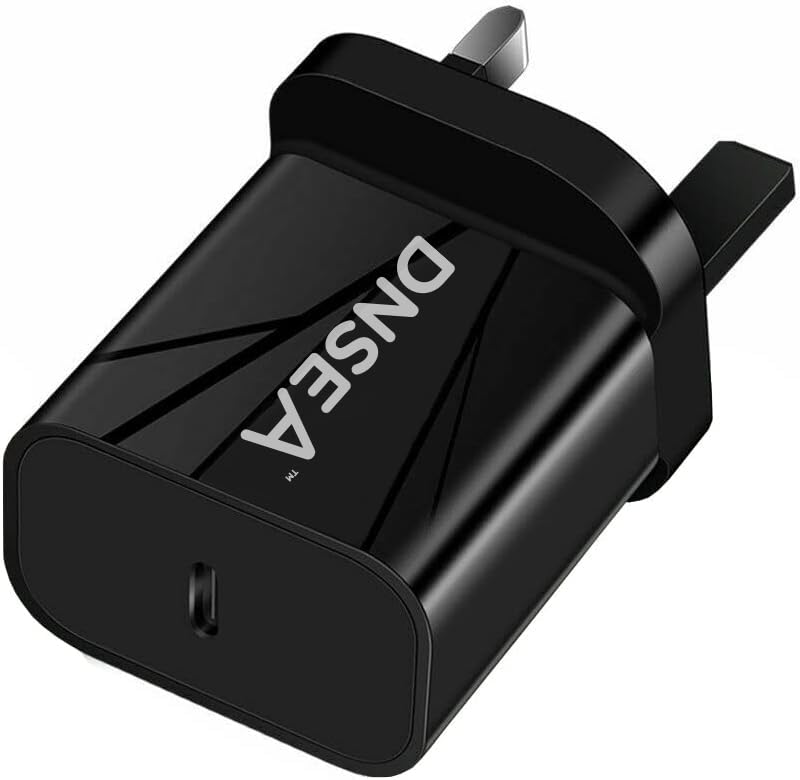 20W USB C Fast Charger & Cable for Samsung Galaxy A35 5G - UK 3-Pin Wall Plug with 1M High-Speed Charging Cable - Quick Charge Adapter for Home, Office & Travel (Black)