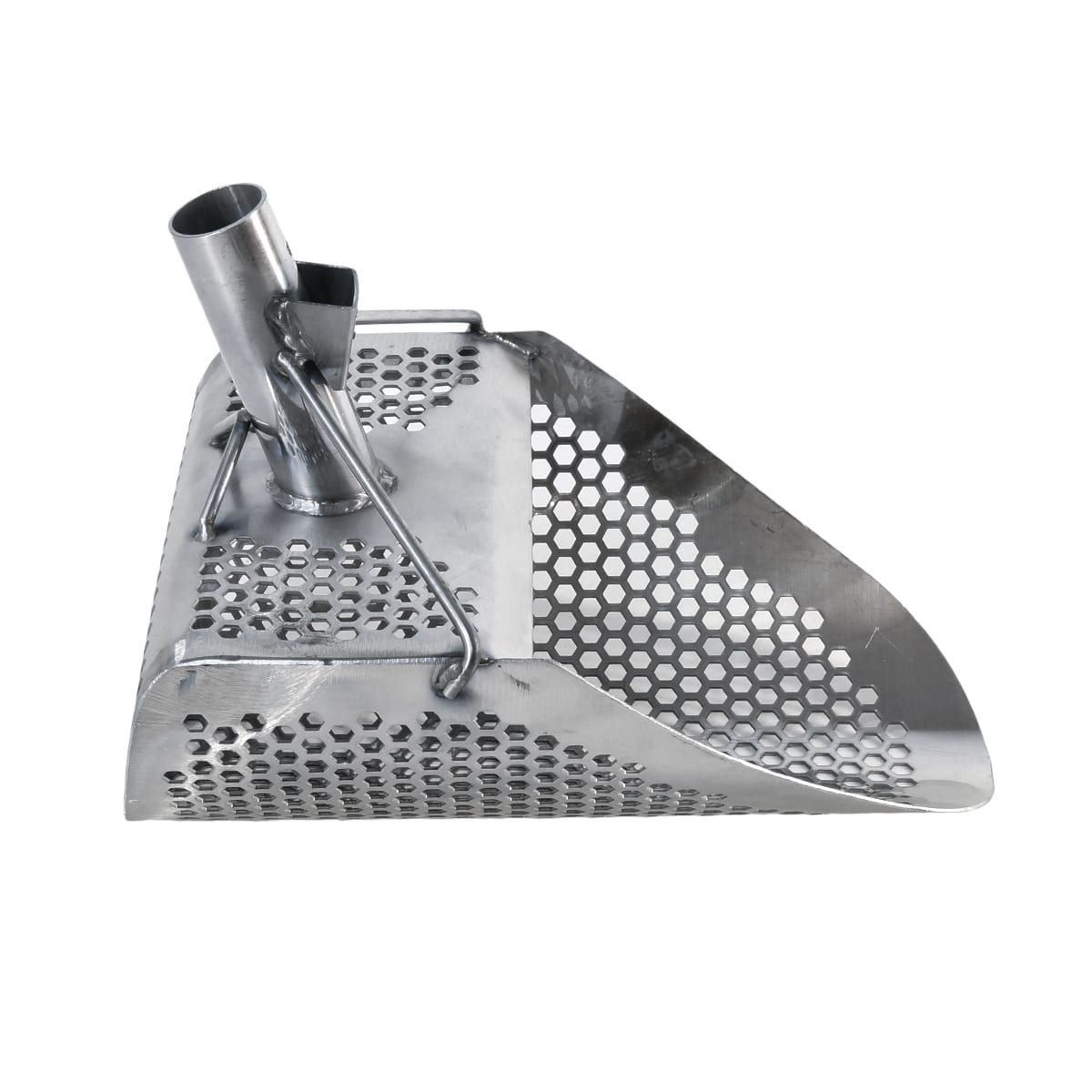 Dune Scoops Kraken 11 x 8 Inch Heavy Duty Stainless Steel Sand Scoop for Metal Detecting with 2 Mount Holes - Perfect for Beach Treasure Hunting and Gold Prospecting