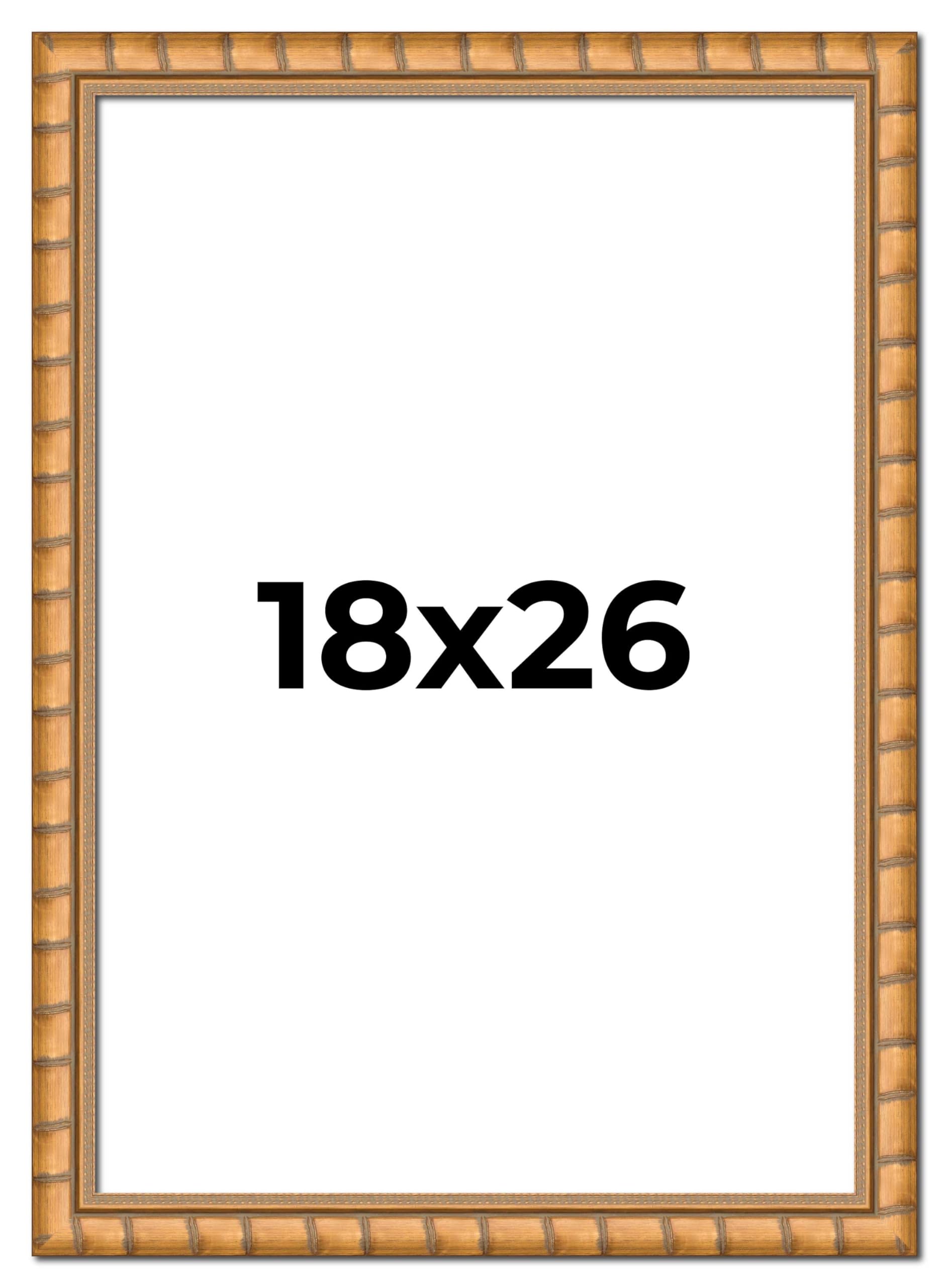 18x26 Inch Gold Real Wood Picture Frame - 1.5