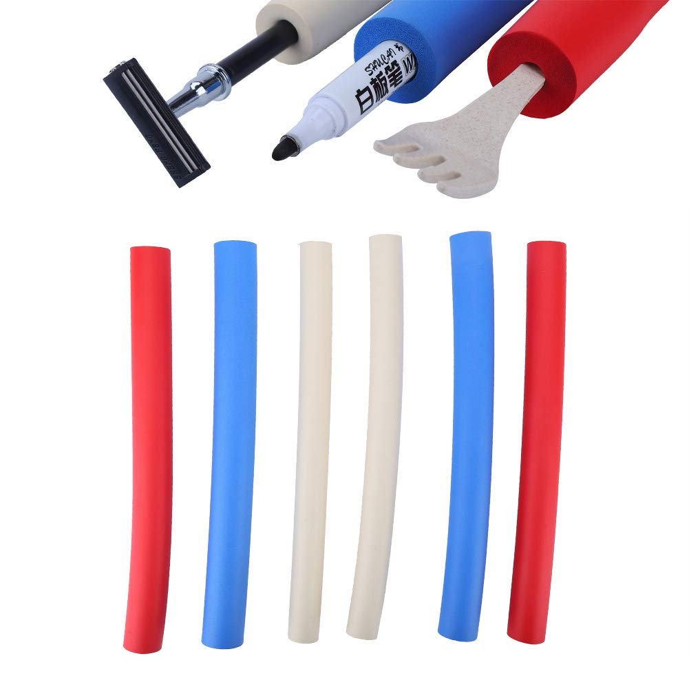 Non-Slip Foam Grip Tubing 6-Pack - Foam Handle Sleeve Covers for Utensils, Pens, Pencils & Razors - Perfect for Kitchen Tools, Office Supplies & Personal Care Items