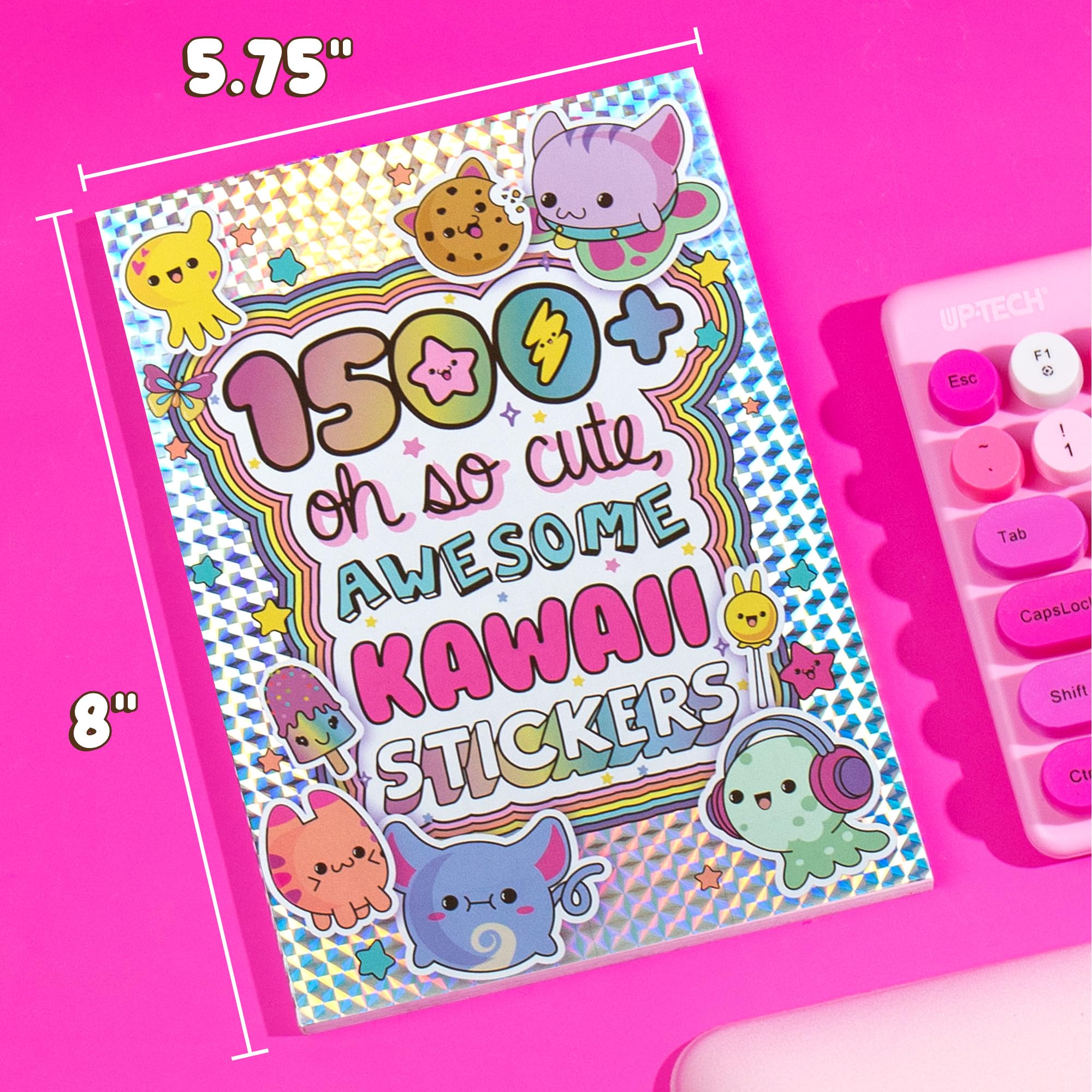 Just My Style 1500+ Cute Kawaii Stickers Set - 43-Page Sticker Book for Scrapbooking, Journaling, Planners & DIY Crafts - Includes Letter Stickers, Happy Planner Stickers, Laptop & Water Bottle Decals - Perfect for Kids, Teens & Adults - Great for School, Office, Home Decor & Gift Giving