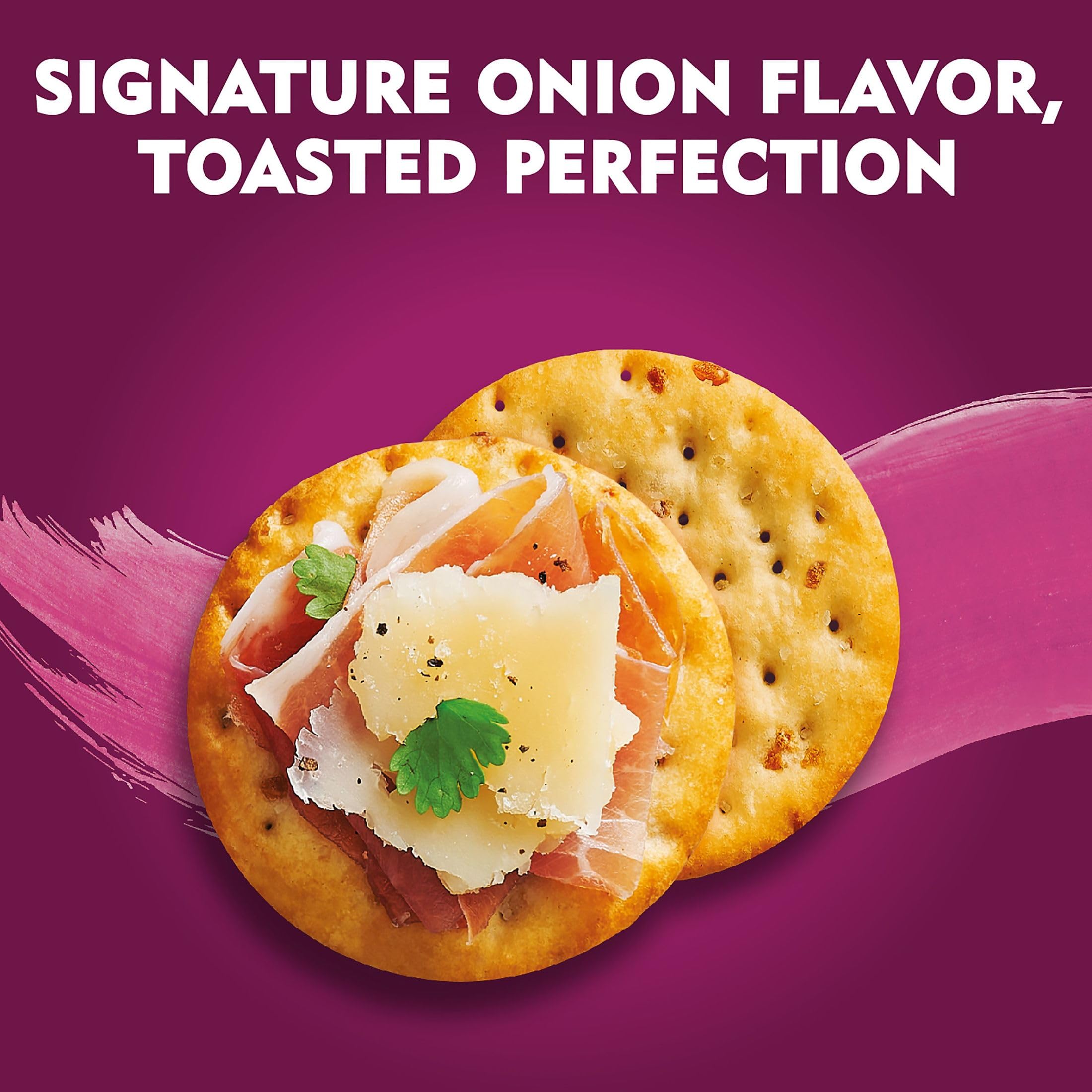 Toasted Crackers - Savory Onion Flavor (6 Pack) | Party Snacks, Lunch Box Treats & Office Breaktime Bites | Perfect for Gatherings, School Lunches & Work Snacking