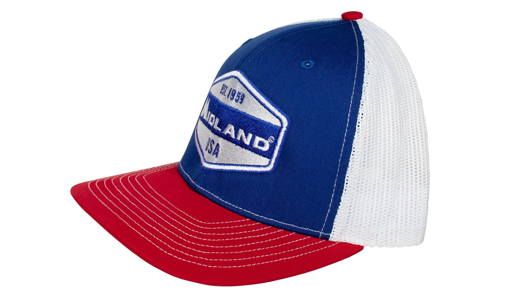 Midland Est. 1959 Crest Hat - Patriotic Red, White & Blue Baseball Cap for Men & Women | Perfect for 4th of July, Memorial Day & Outdoor Events