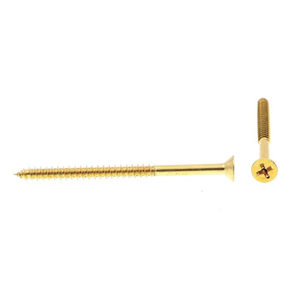 Prime-Line 9035926 #10 x 3 Inch Solid Brass Wood Screws - Flat Head Phillips Drive - Pack of 15 - Perfect for Furniture Assembly, Cabinetry & Woodworking Projects