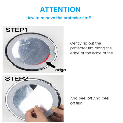 10x Magnifying LED Makeup Mirror with Adjustable Brightness - 360° Swivel Design for Bathroom, Vanity & Travel | Perfect for Makeup, Skincare & Grooming