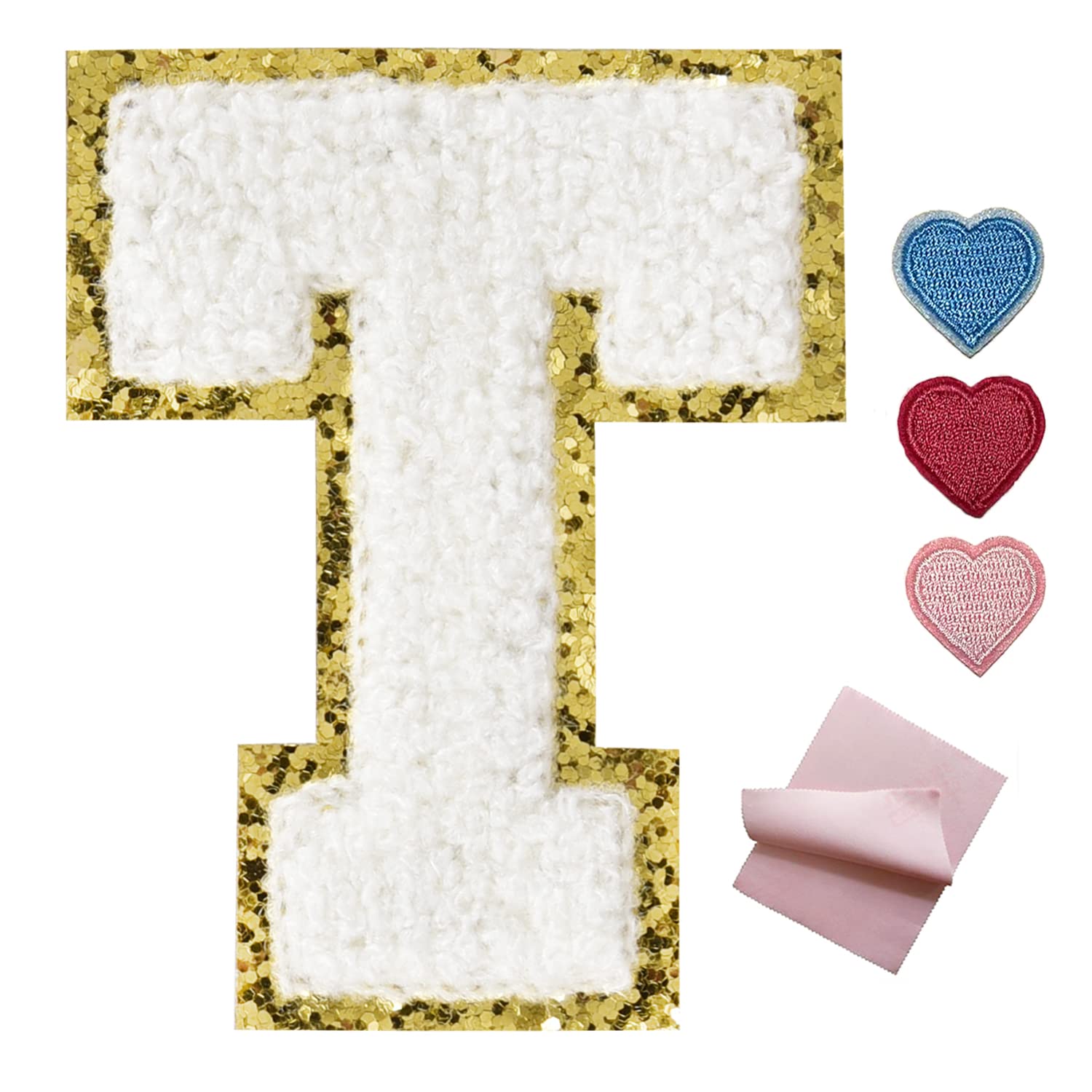 Iron On Patches for Clothing - 6Pcs Glitter Letter Stickers (3.14 Inch Height) - DIY Custom Name Patches for Jackets, Hats, Bags & Denim - Perfect for Personalizing Clothes & Accessories