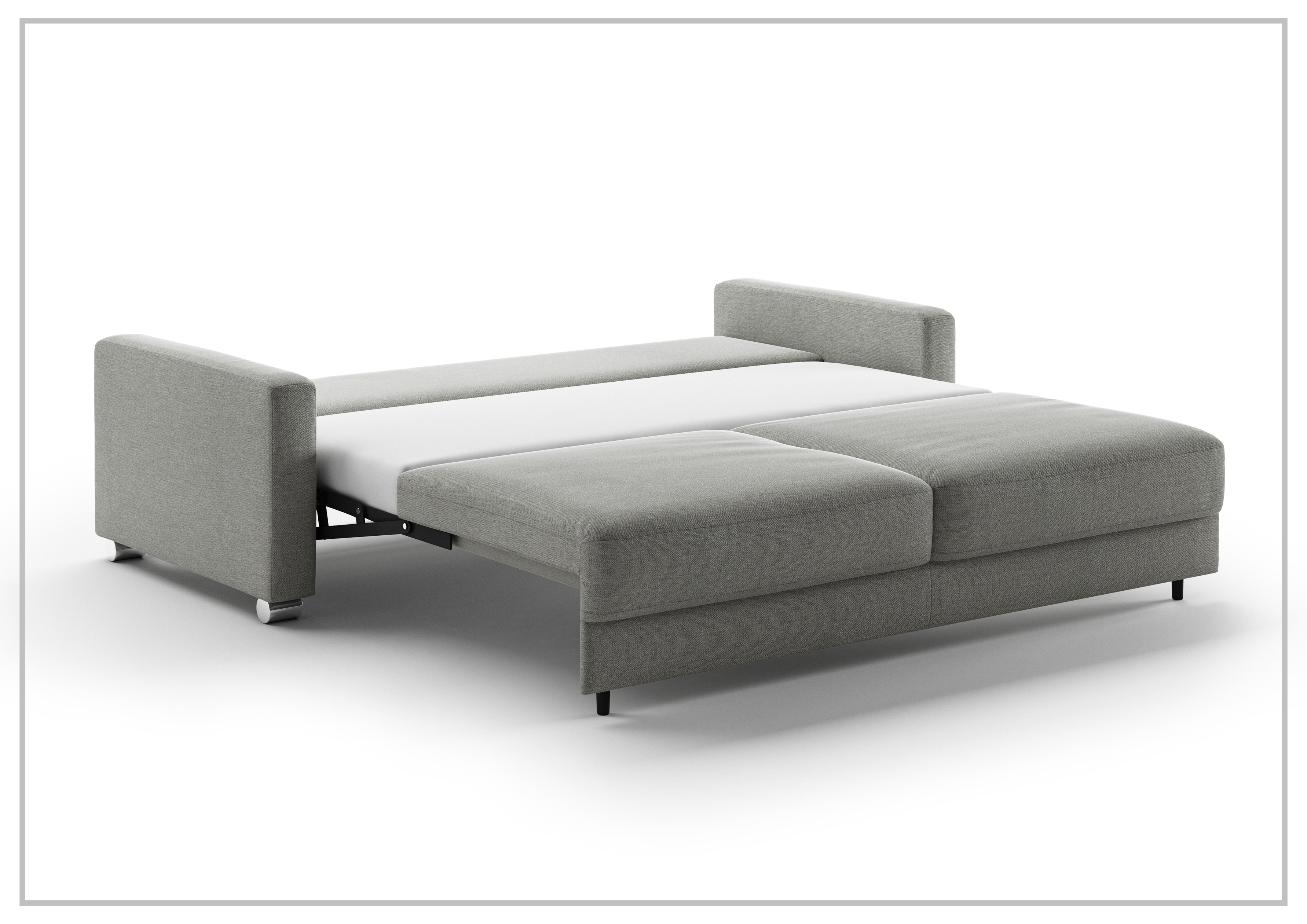 Luonto Hampton Sleeper Sofa Bed - King & Queen Size with Walnut/Chrome Legs - Perfect for Guest Rooms, Small Apartments & Home Offices