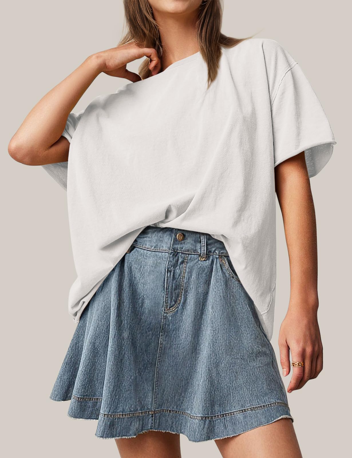 TARSE Oversized T-Shirts for Women - Loose Fit Summer Tunic Tops, Soft Cotton Short Sleeve Boxy Tee - Casual Wear, Beach Outfits & Everyday Comfort (2024 Collection)