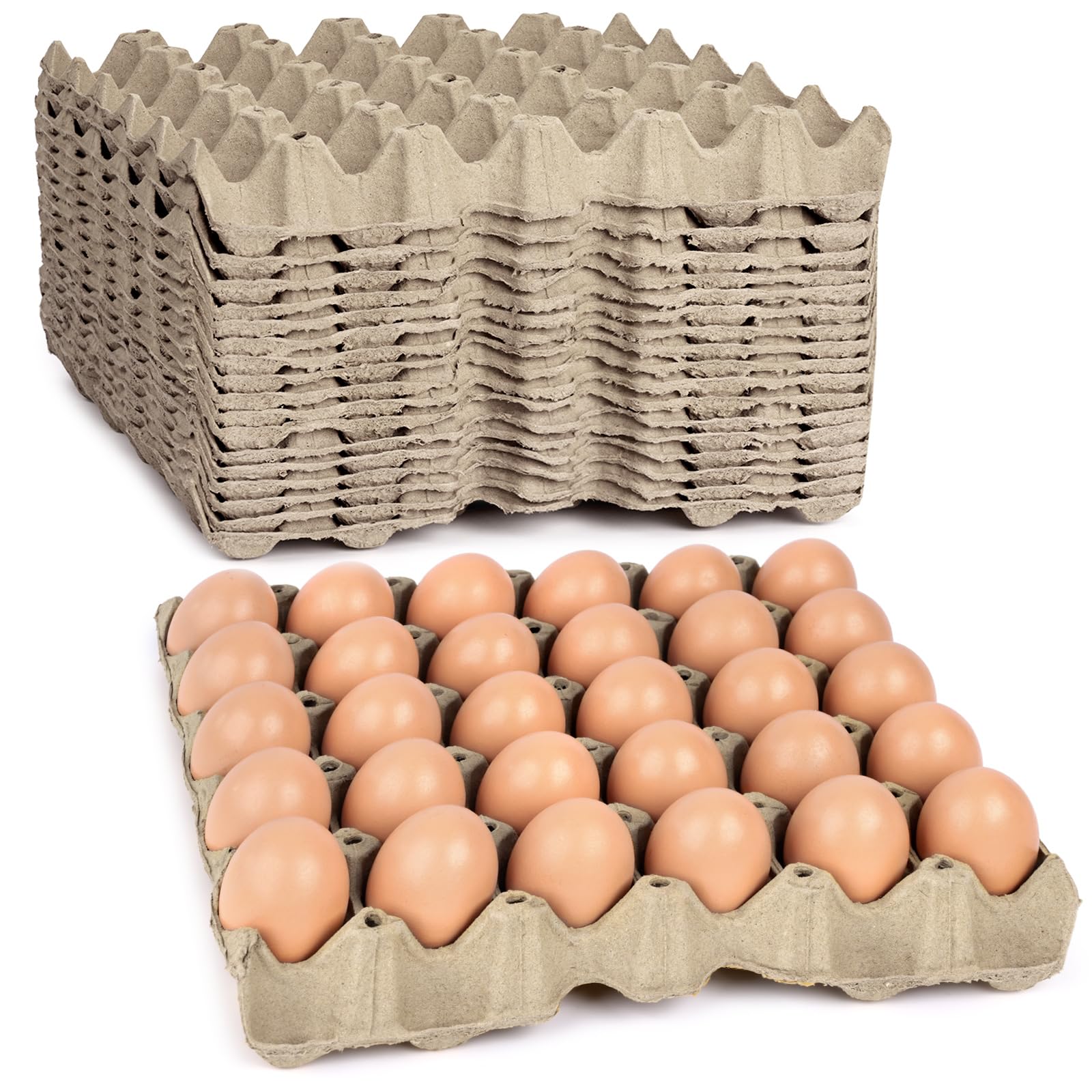 HANSGO 18PCS Egg Cartons - 30 Egg Capacity Paper Egg Trays for Farm, Market & Kitchen | Eco-Friendly Egg Storage Containers for Fresh Eggs, Poultry Farms & Farmers Markets