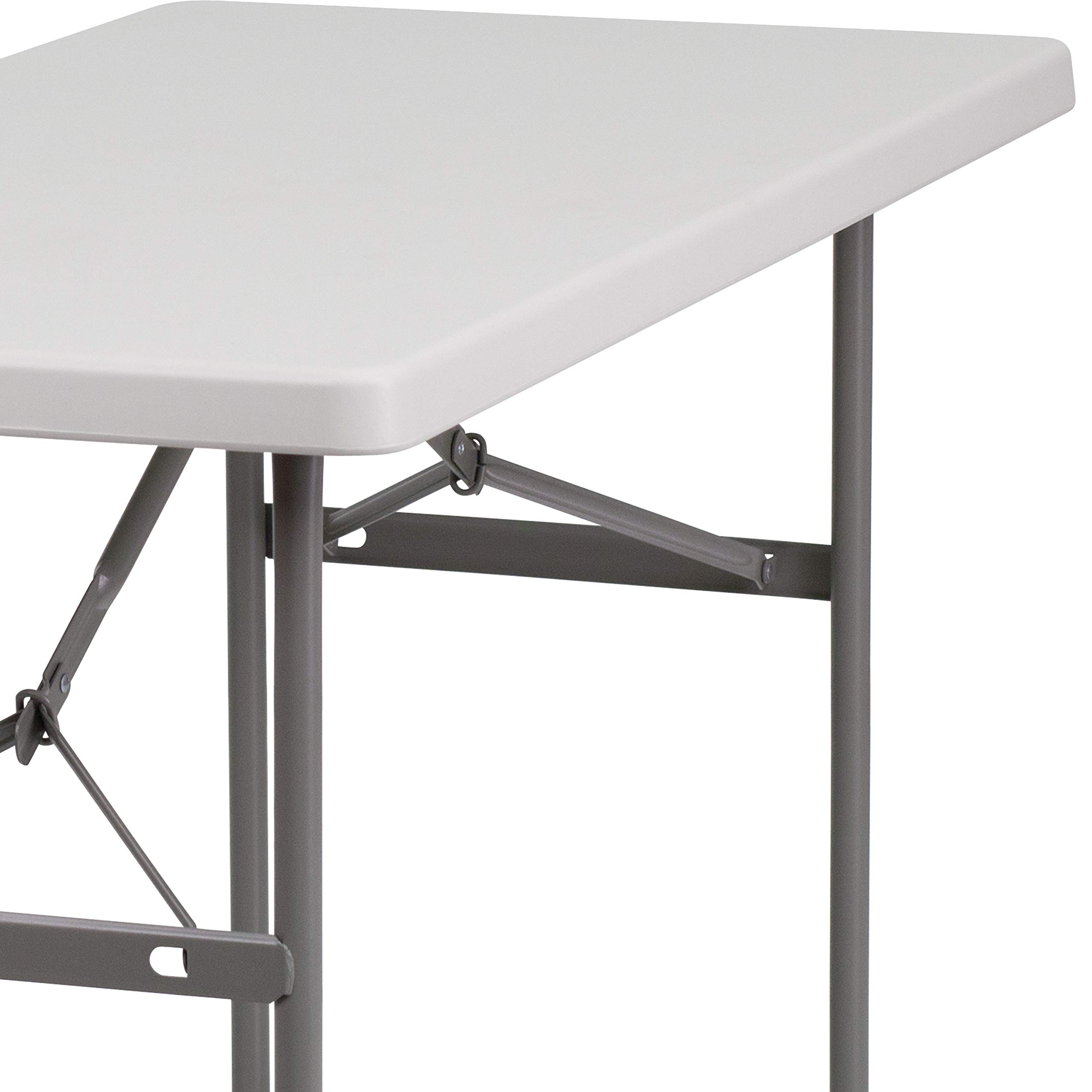 4-Foot Granite White Plastic Folding Table - Heavy Duty Banquet & Event Table for Indoor/Outdoor Use - Perfect for Parties, Picnics, Catering & Camping