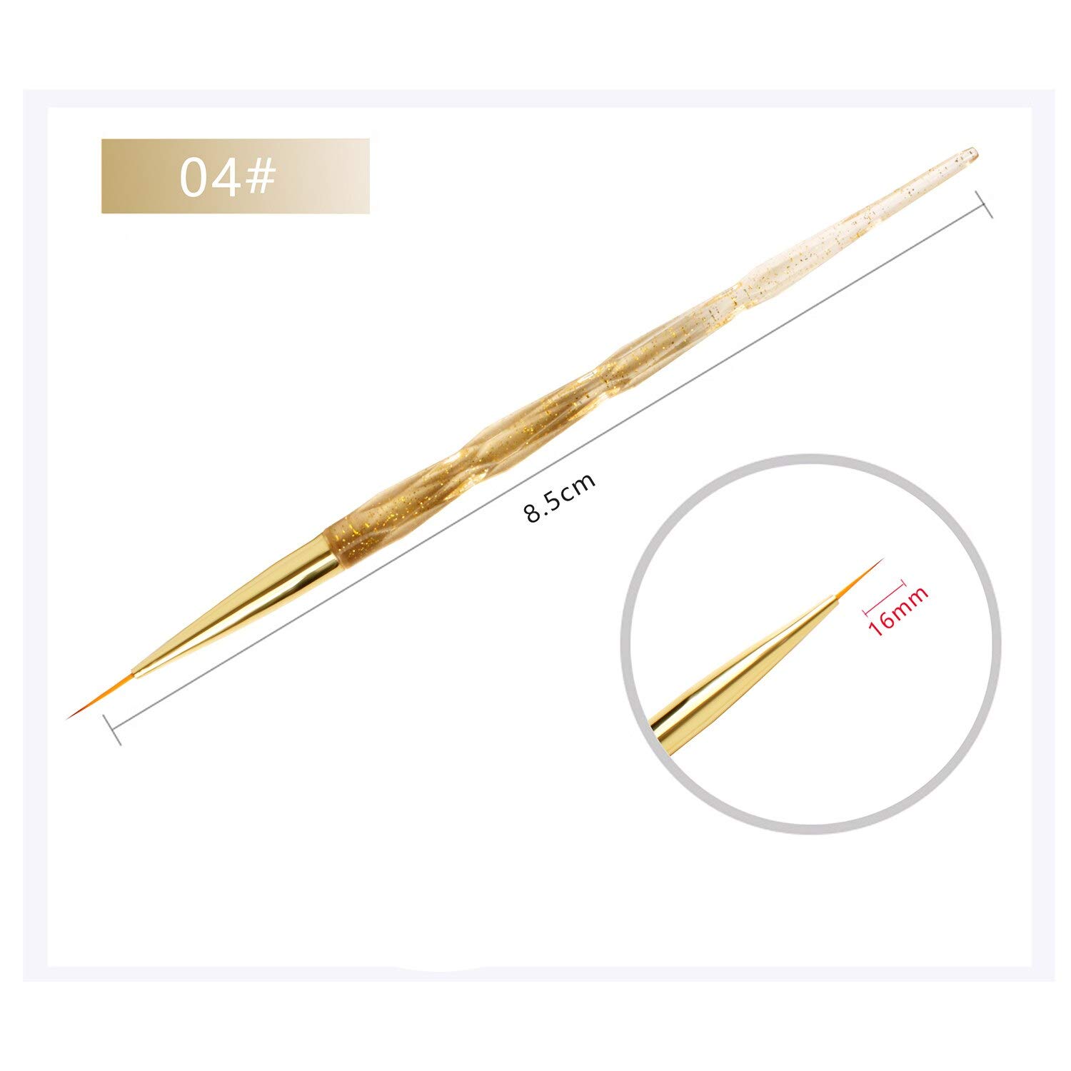 5-Piece Nail Art Brush Set - Striping Liner Brushes & Dotting Pens for Professional Nail Designs (Light Yellow) - Perfect for Salon, Home Manicures & DIY Nail Art