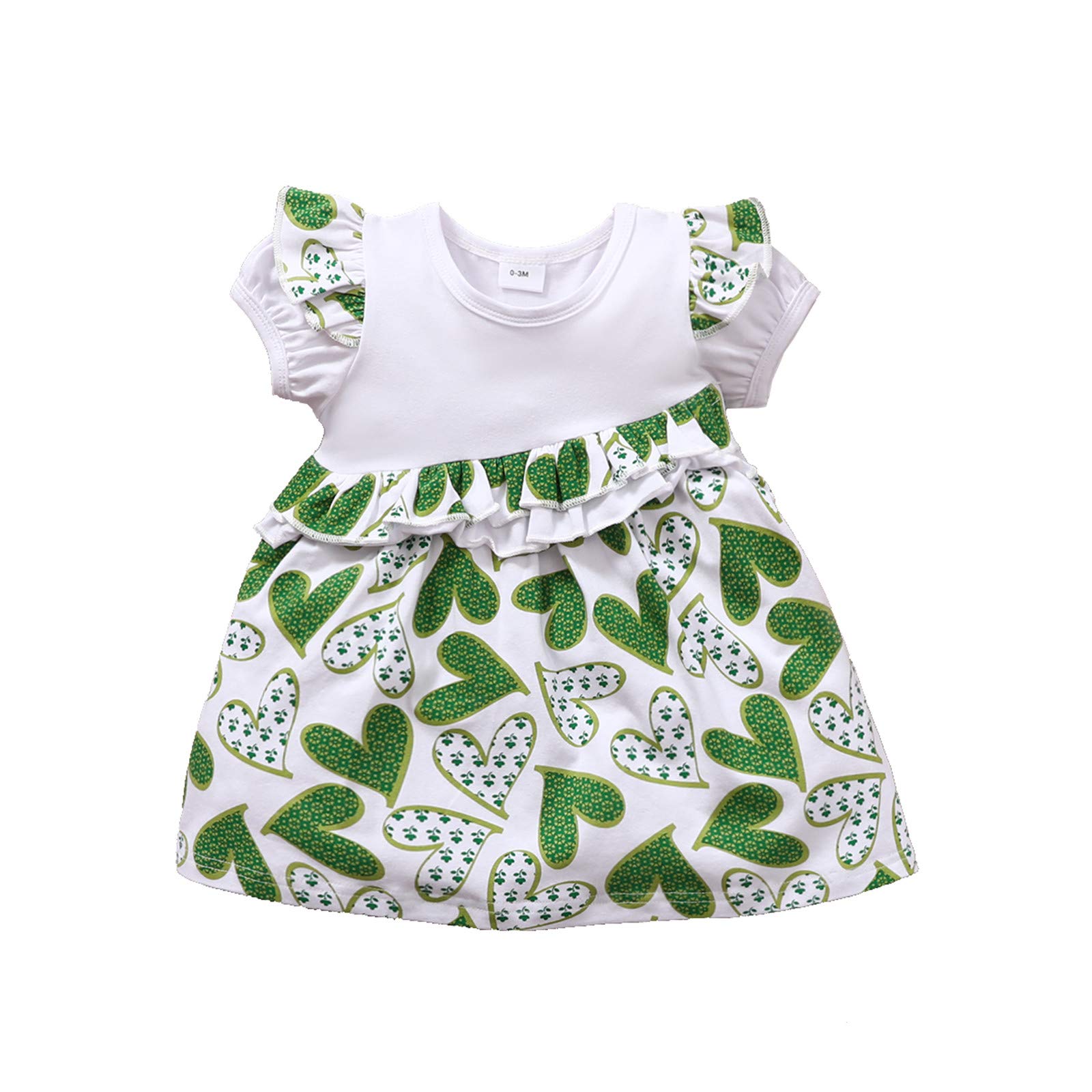 Baby Girl Summer Dresses - Newborn Infant Floral Heart Print Casual Princess Outfits | Perfect for Beach, Party & Family Photos