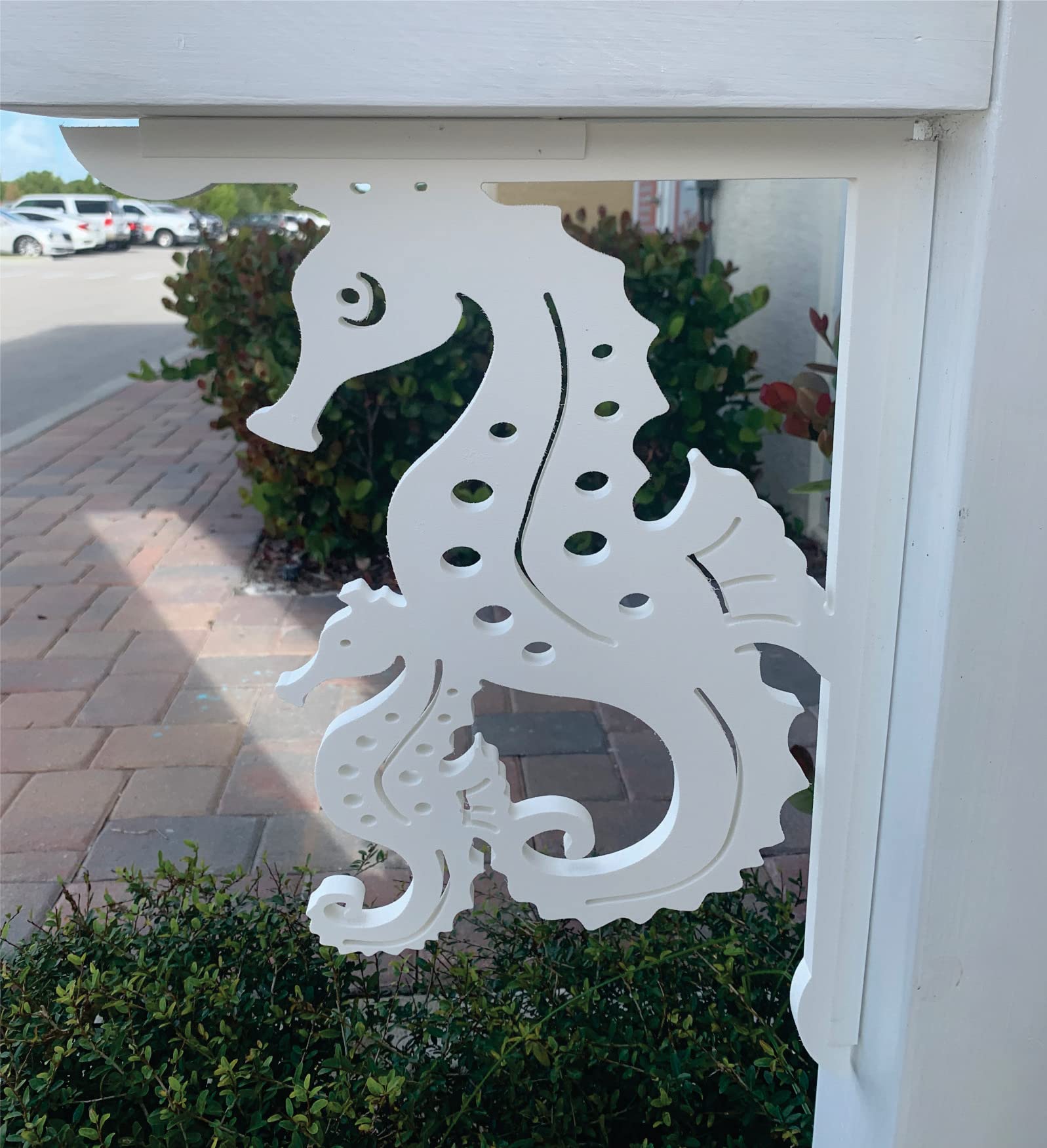 Seahorse with Baby Mailbox Bracket - Durable 16x12 Inch Decorative Wall Hook for Nursery, Bedroom & Coastal Home Decor