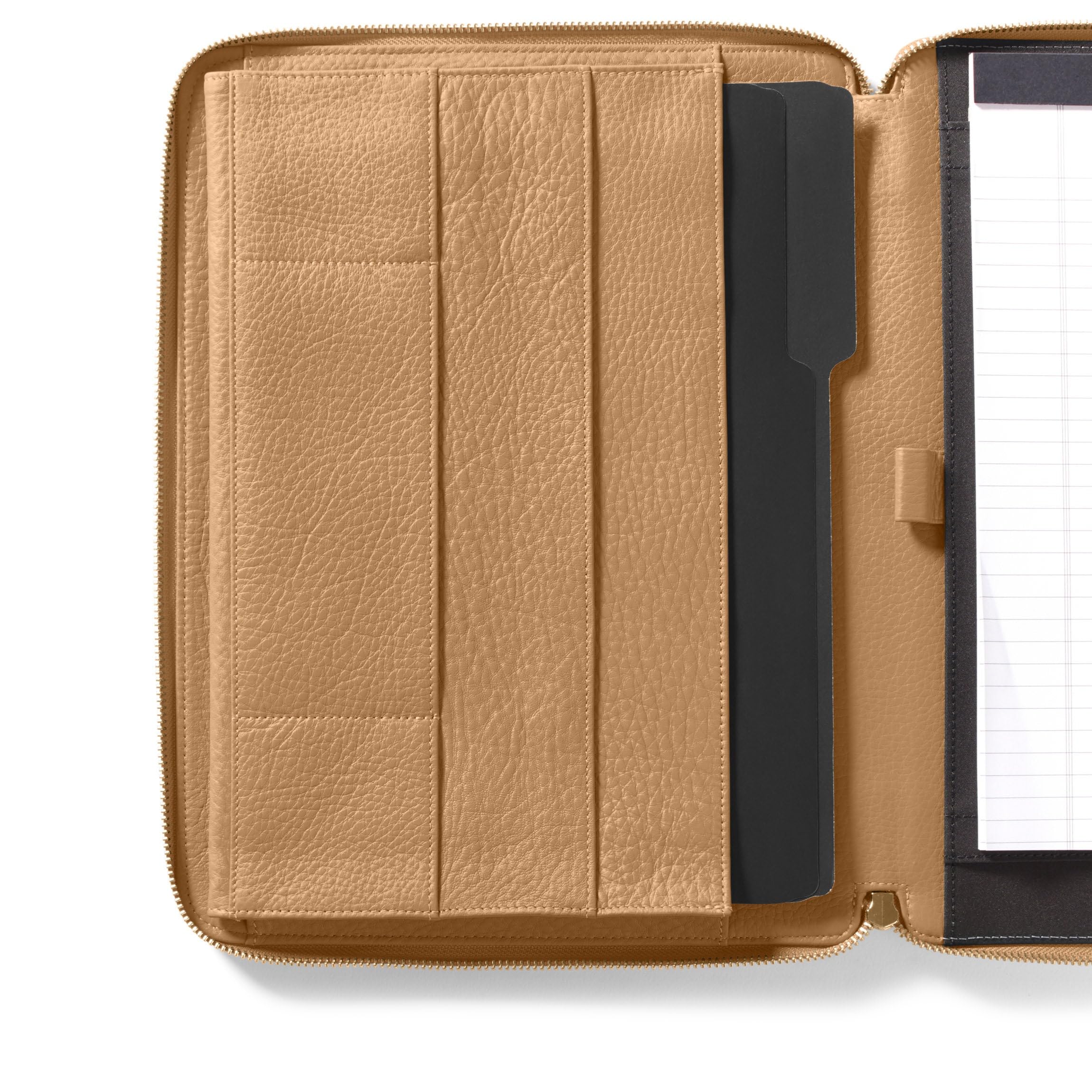 Premium Leather Executive Zippered Portfolio with Tablet Pocket - Professional Business Organizer for Laptops, Documents & Meetings | Ideal for Office, Travel & Corporate Gifts