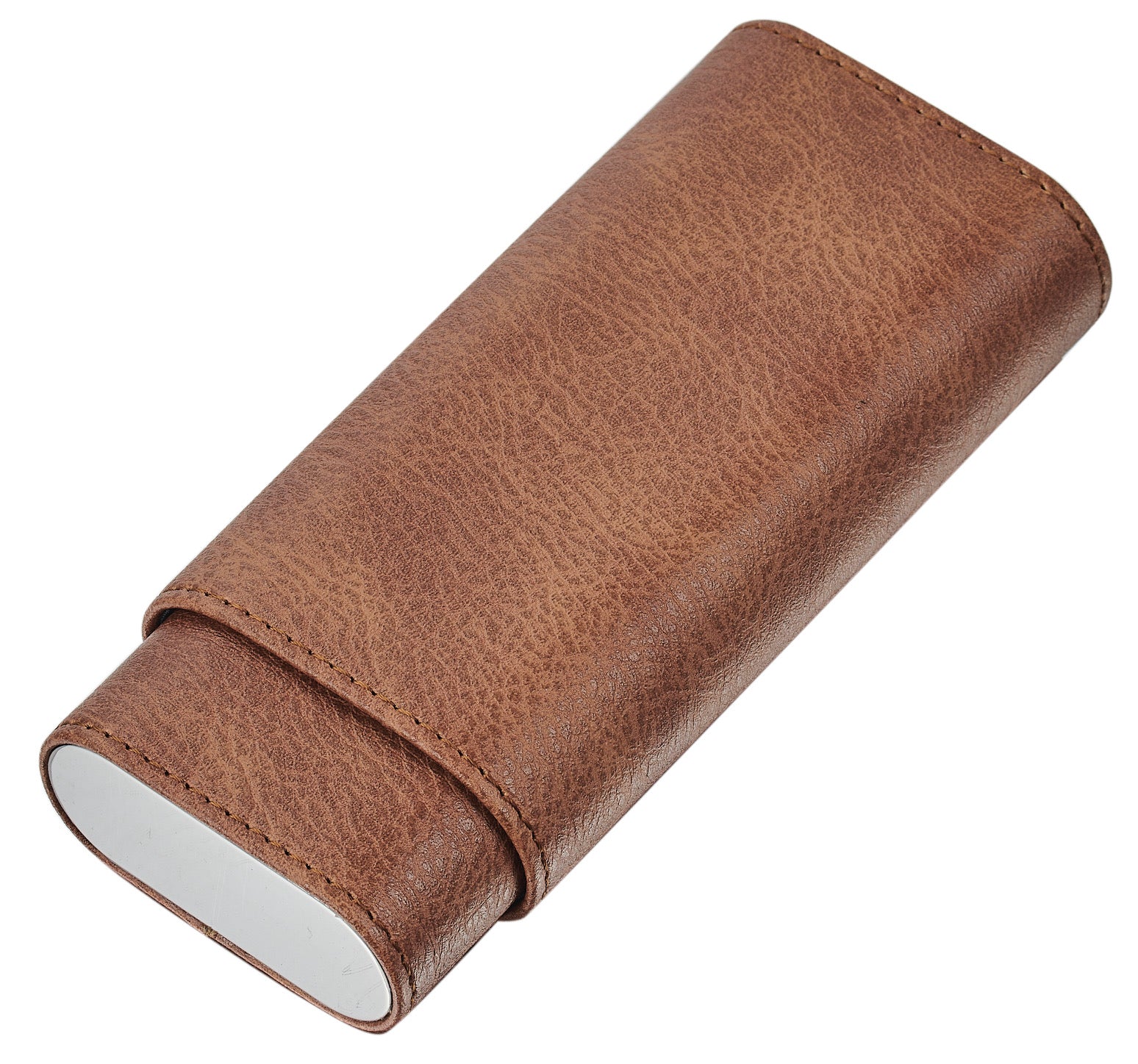 Premium Visol Santa Fe Dark Brown Leather Cigar Case - Handcrafted Travel Humidor for Cigars - Perfect Gift for Men & Cigar Enthusiasts (Home, Office, Travel & Outdoor Use)