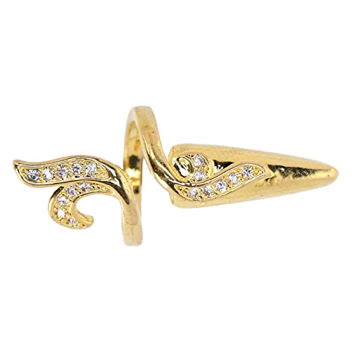 Elegant Silver Rhinestone Nail Rings for Women - Adjustable Golden Tail Finger Cover (1.2x0.5in) - Perfect for Nail Art, Parties, and Special Occasions