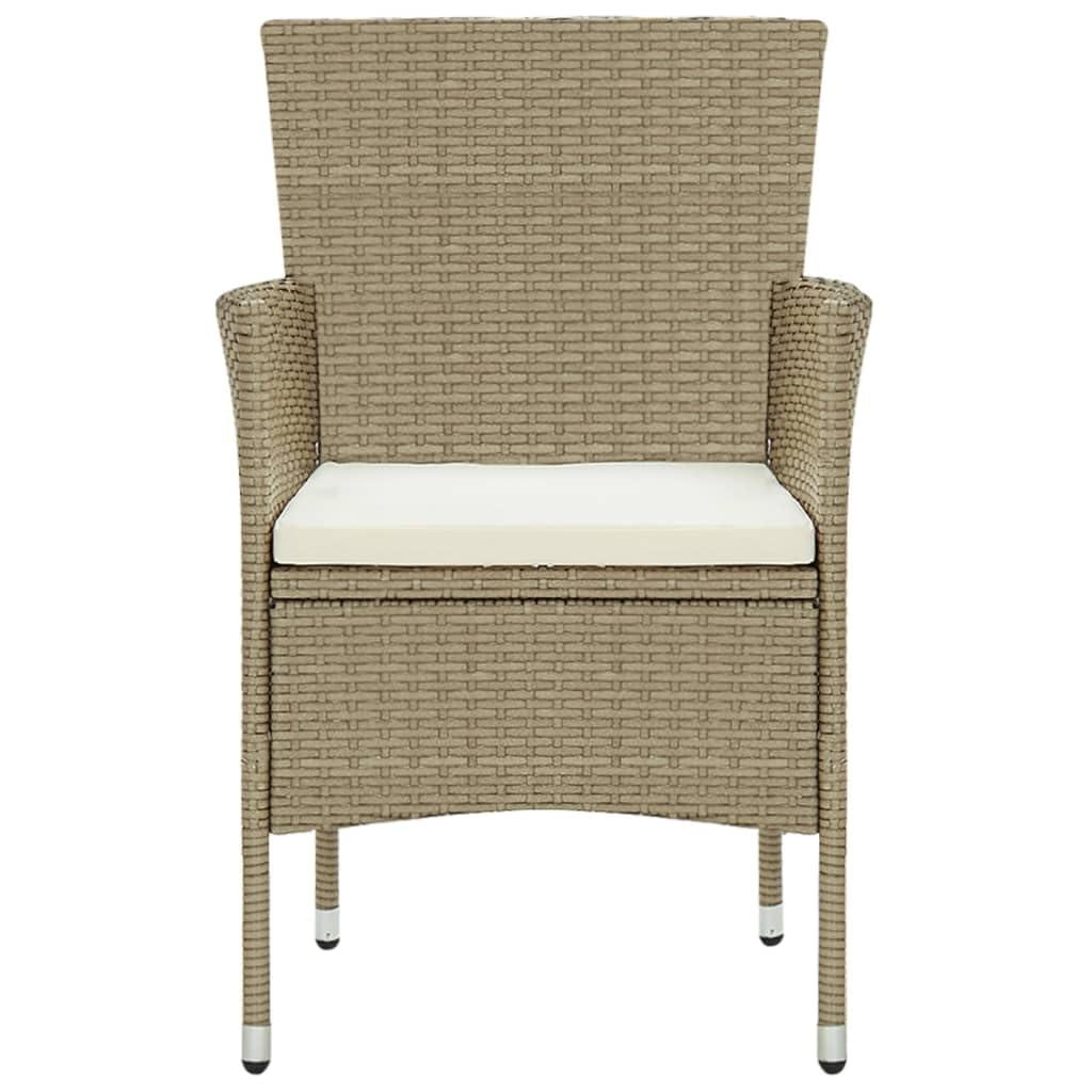 vidaXL 3-Piece Patio Dining Set - Outdoor Garden Table & Chairs for Terrace, Yard - Beige Weather-Resistant Furniture | Perfect for Backyard BBQs, Poolside Relaxation & Al Fresco Dining