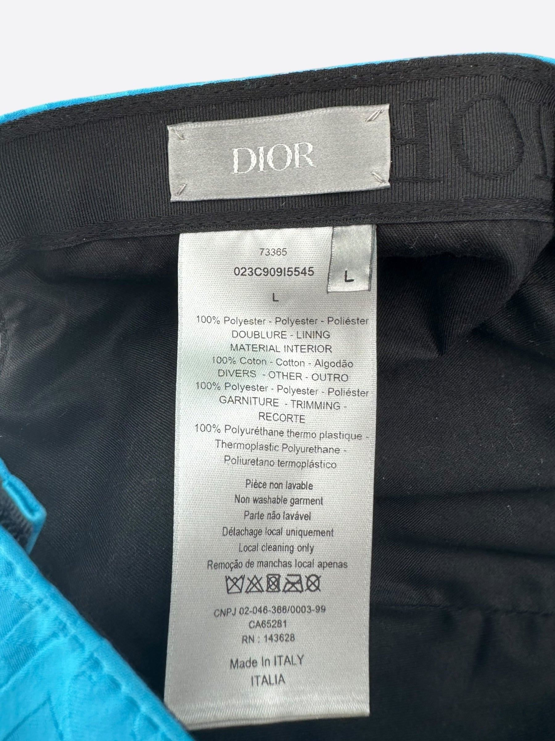 Dior Light Blue Oblique Baseball Cap - Fashionable Designer Hat for Men & Women - Perfect for Outdoor Activities, Sports, and Streetwear Style