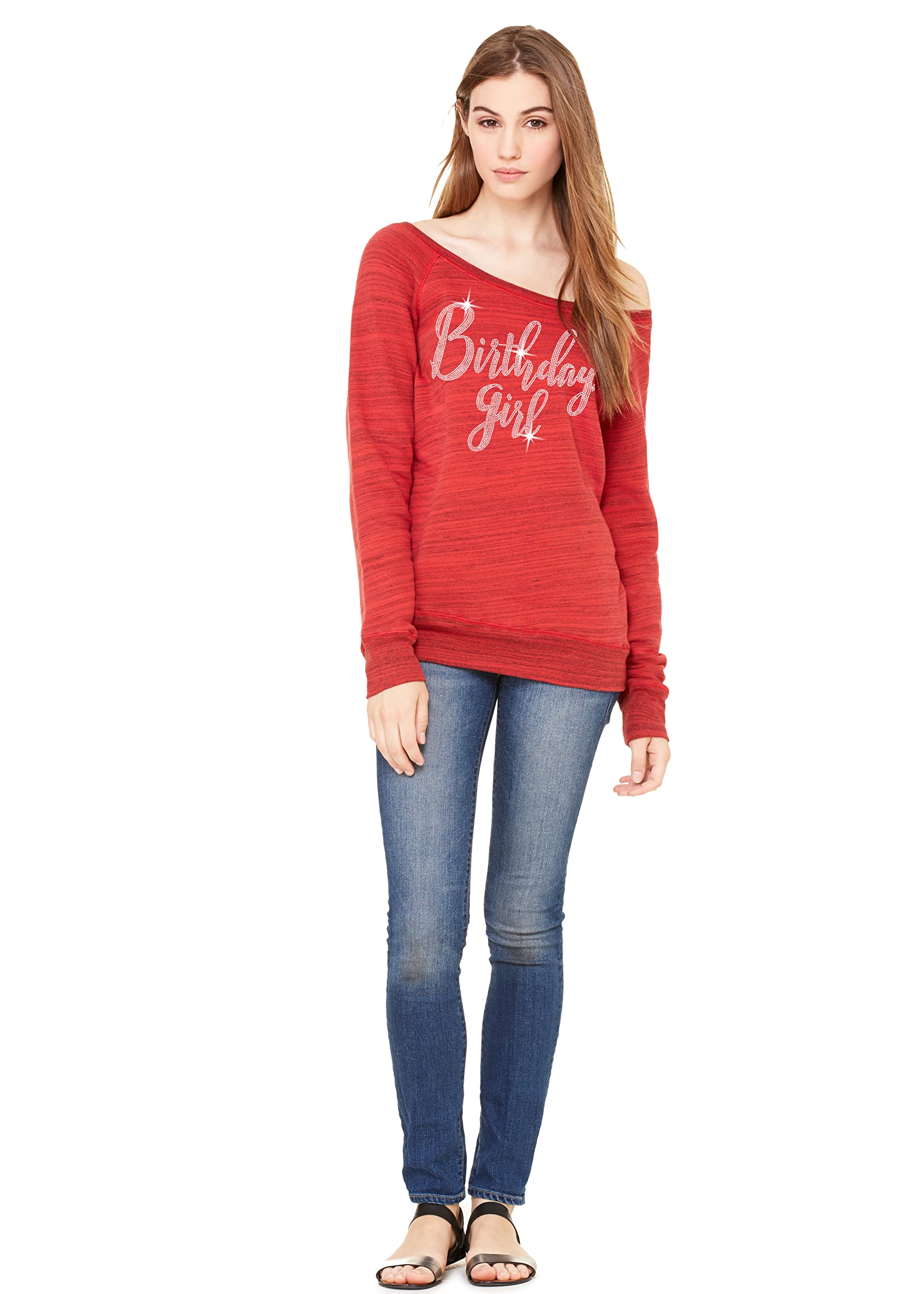 Sparkling Birthday Shirts for Women - Genuine Crystal Rhinestone Long Sleeve Sweater | Perfect Birthday Gift for Her | Ideal for Parties, Celebrations & Special Occasions
