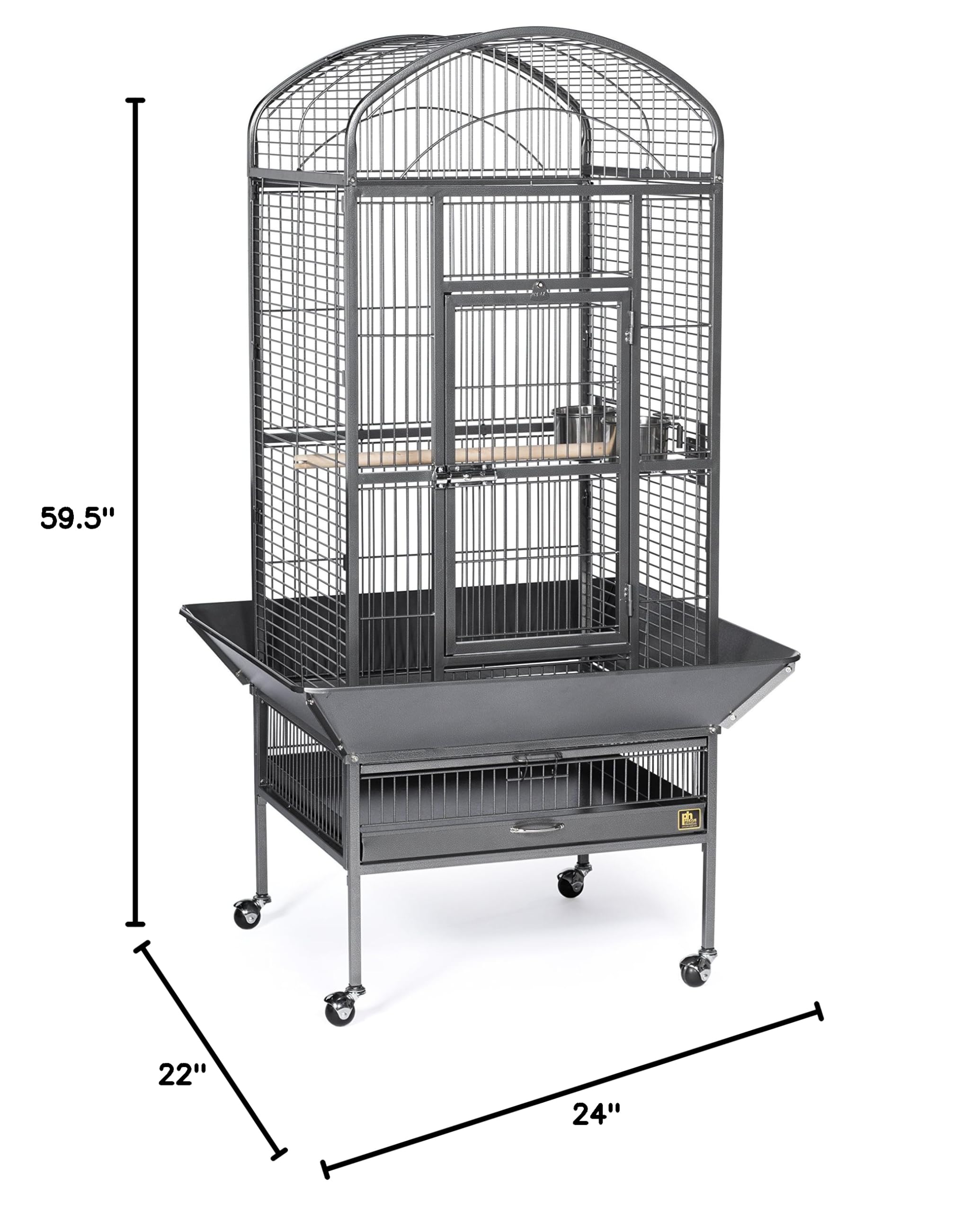 Prevue Pet Products 34521 Large Black Hammertone Bird Cage - Spacious Home for Parrots, Cockatiels & Conures - Perfect for Living Rooms, Bedrooms & Outdoor Use