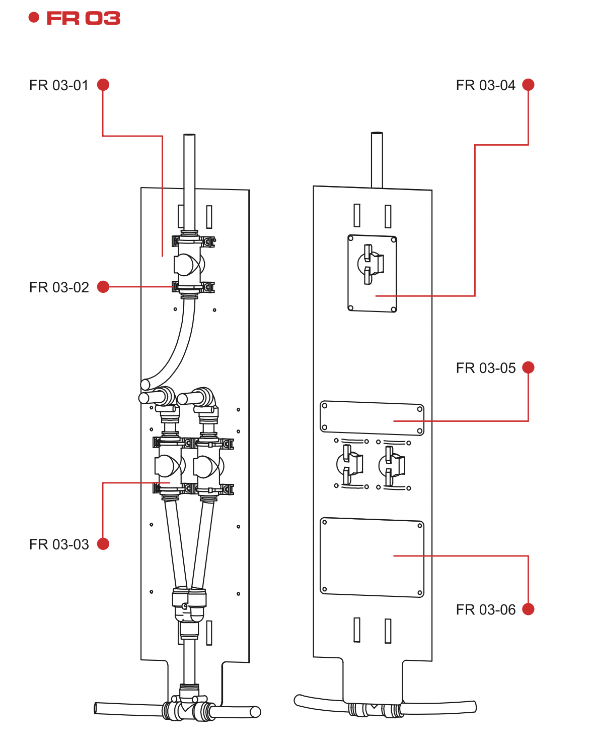 FR03 02 12mm Flow Red Valve for Back Panel - Hydraulic System Replacement Part | Ideal for Industrial Machinery, Plumbing, and Water Control Systems