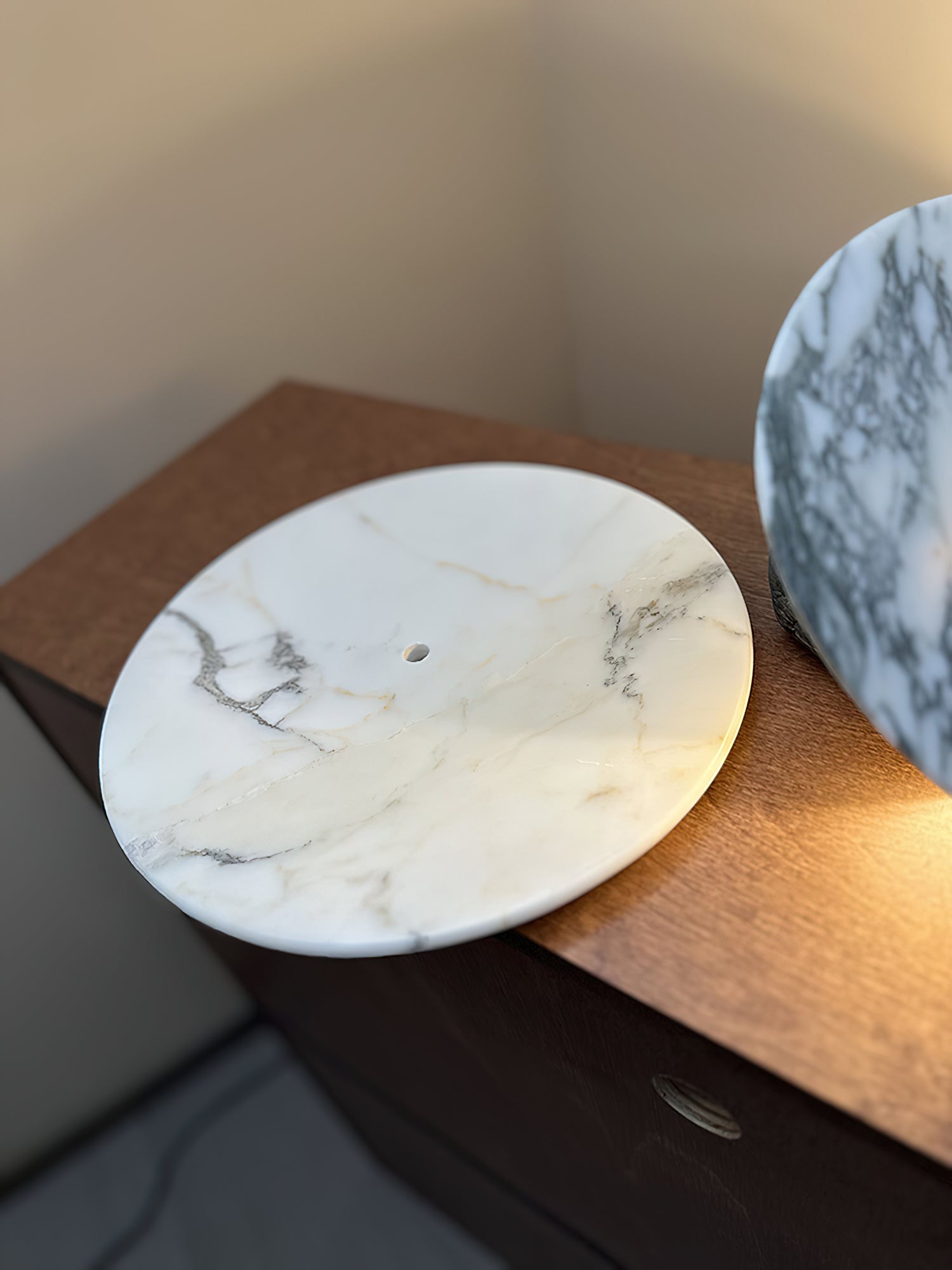 Messier Marble Rechargeable Wall Lamp - Modern Dimmable LED Night Light for Bedroom, Living Room & Hallway | USB Charging, Touch Control, Warm White Light