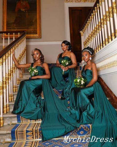 Elegant One Shoulder Green Bridesmaid Dresses Long Formal Gown for Wedding Guest - Perfect for Evening Parties, Prom & Special Occasions